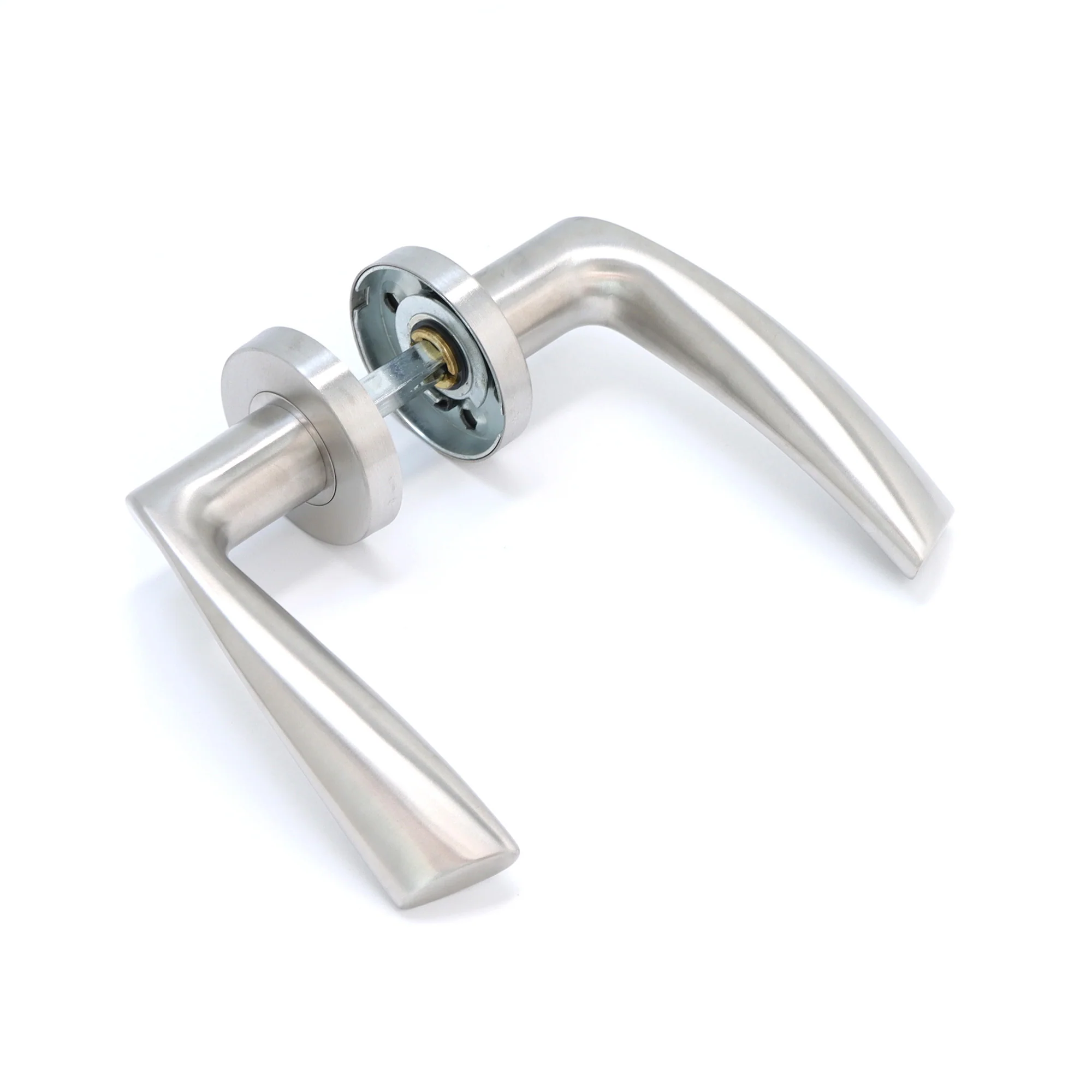 Superior Vega Lever on Round Rose Handle Set - Satin Stainless Steel - Image 4