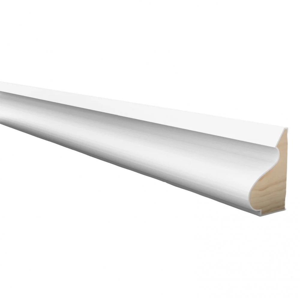 2.4m White Painted Base Cap Moulding 18 mm x 29mm