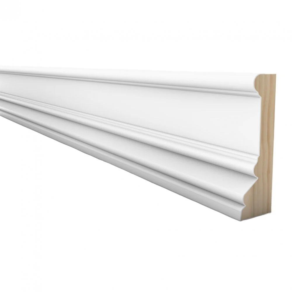 2.4m White Painted Decorative Moulding 27mm x 90mm