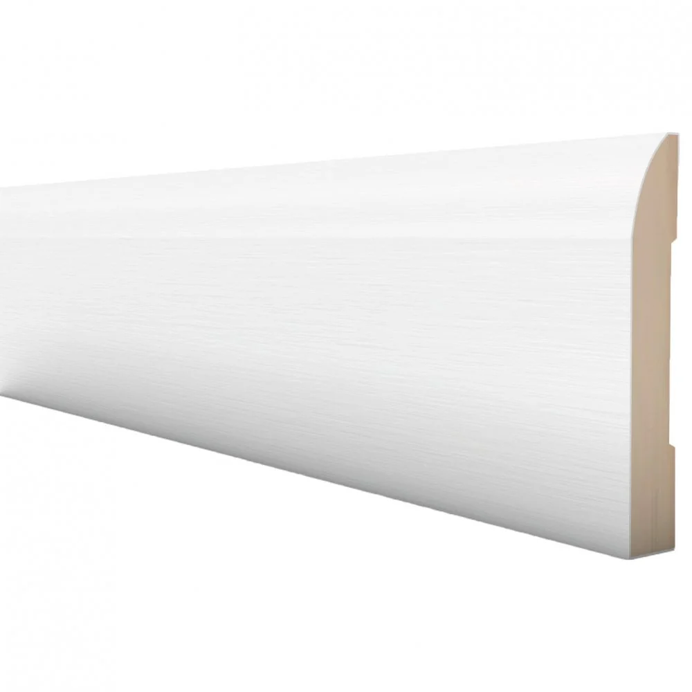 2.4m White Painted Chamfered Skirting Board 14mm x 90mm