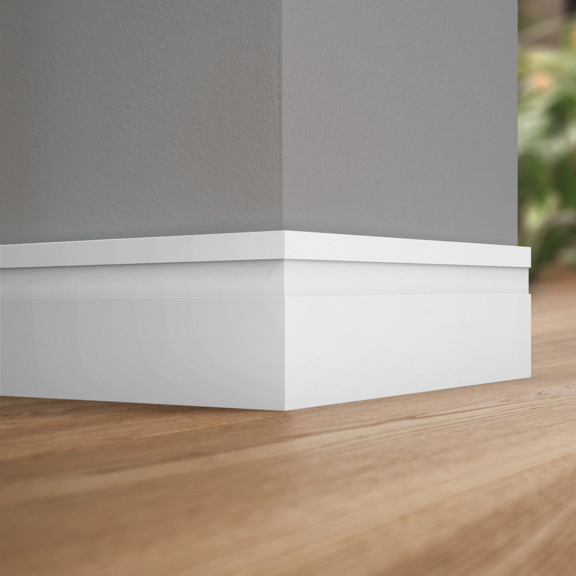 2.4m White Painted Shaker Skirting Board 14mm x 70mm - Image 2