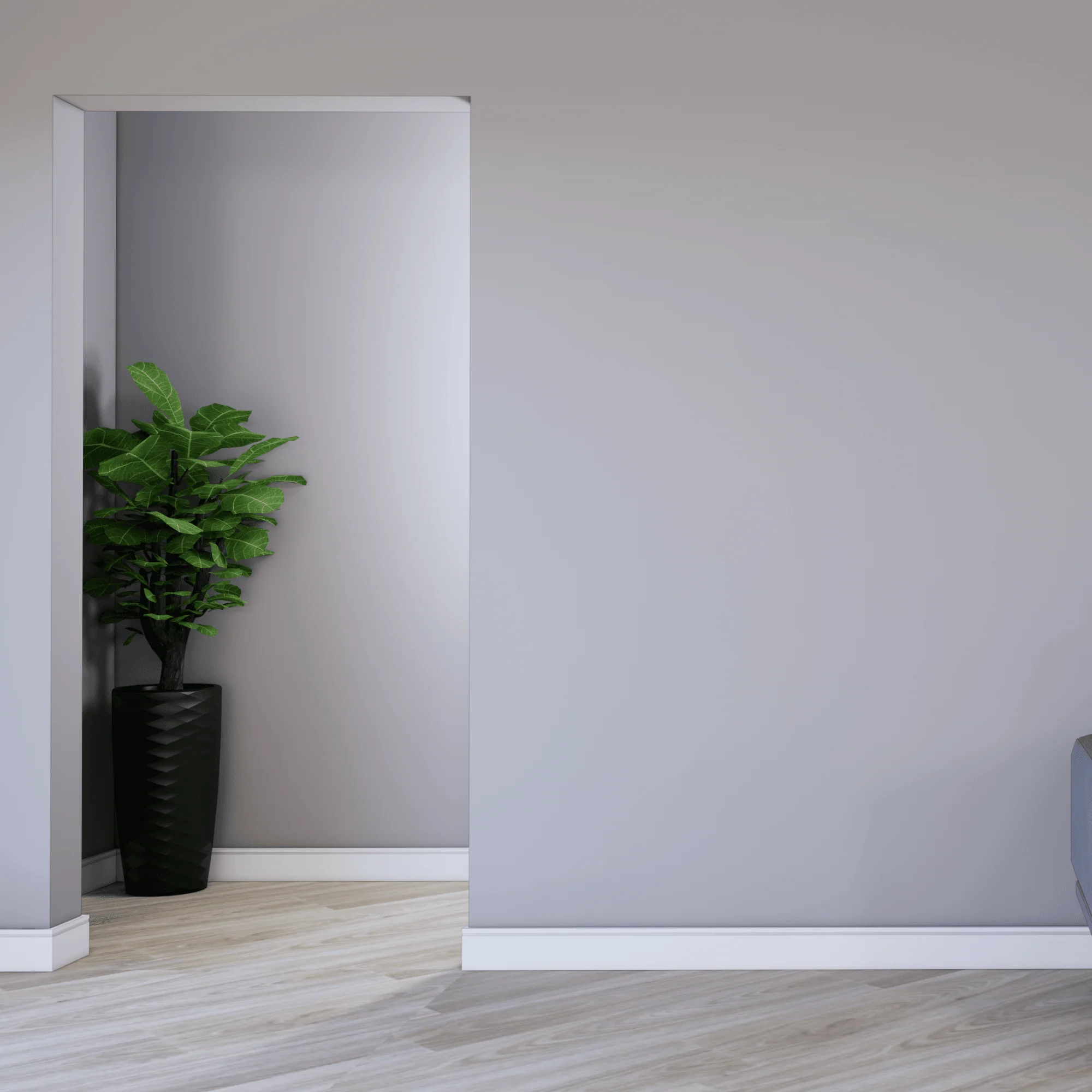 2.4mm White Water-Resistant Contemporary Skirting Board 13mm x 100mm - Image 2