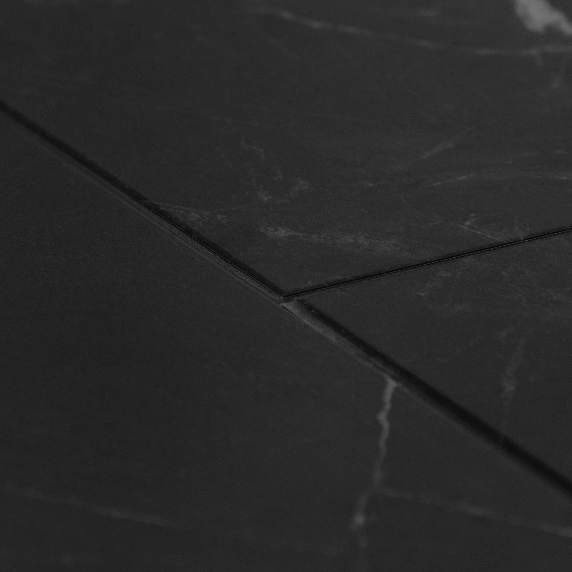 Black Gloss Marble - Luxe Vision Pre-Grouted 5.5mm Stone Embossed UV Coated Rigid Core Vinyl Flooring - Image 4
