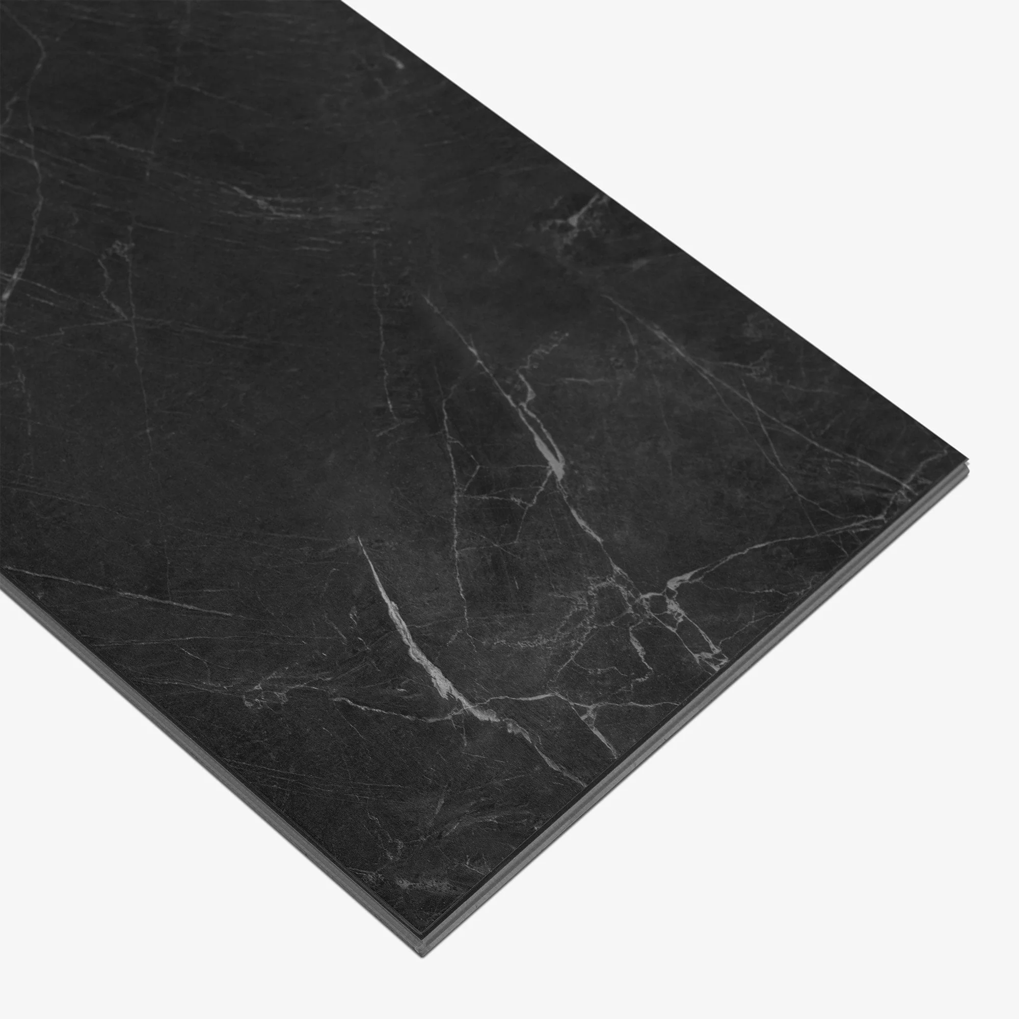 Black Gloss Marble - Luxe Vision Pre-Grouted 5.5mm Stone Embossed UV Coated Rigid Core Vinyl Flooring - Image 7