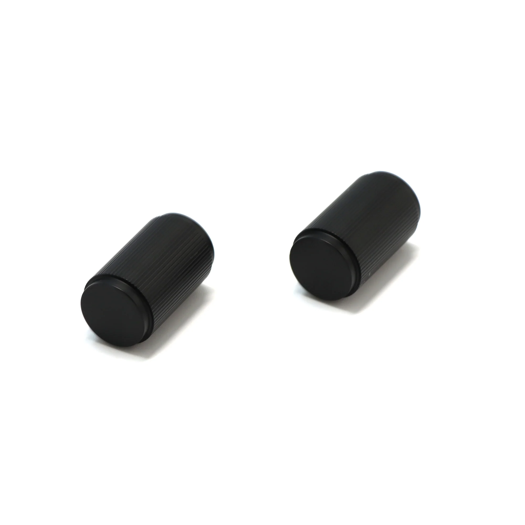 Fluted Large Round Cabinet Door Knob - Matt Black - Image 3