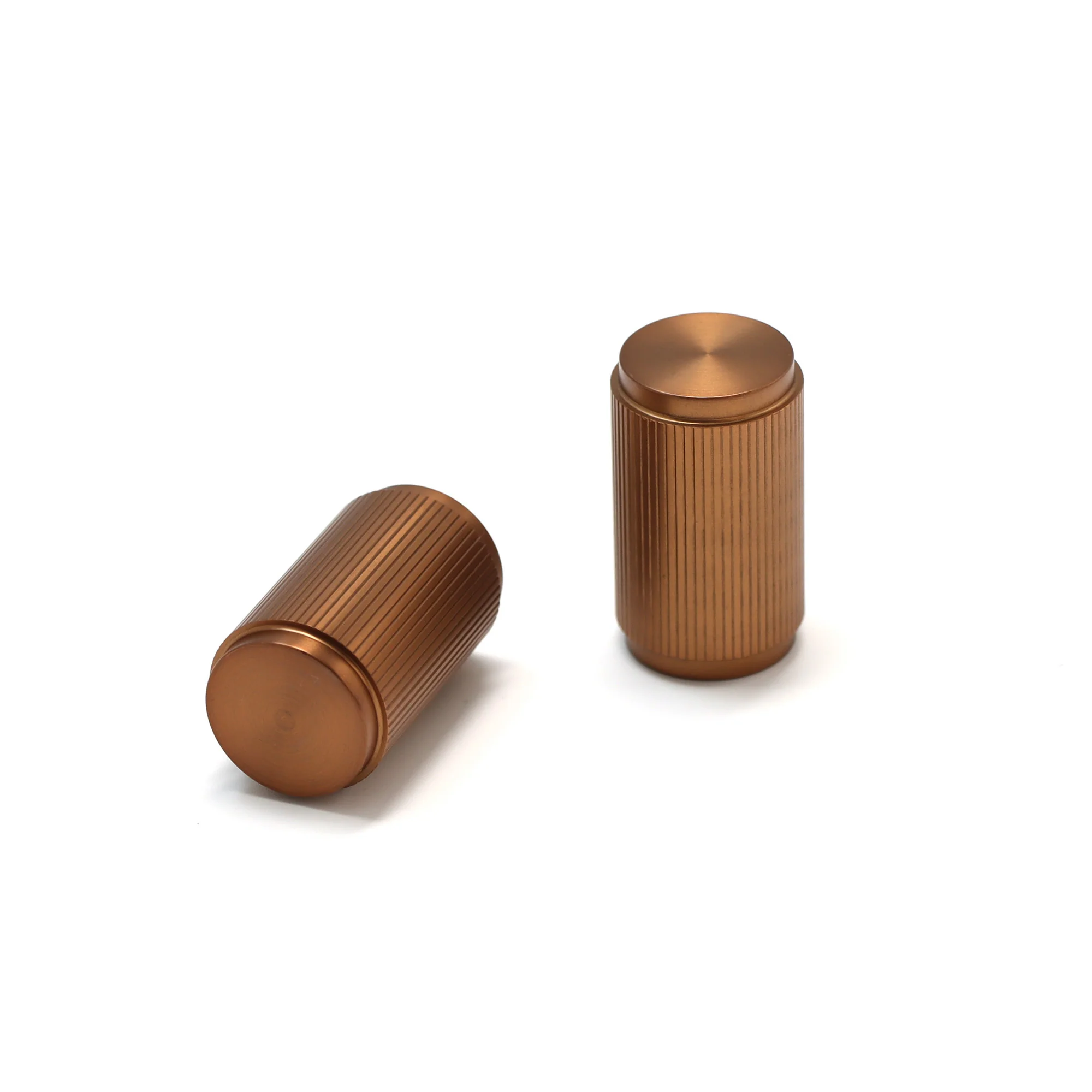 Fluted Large Round Cabinet Door Knob - Rose Gold - Image 3