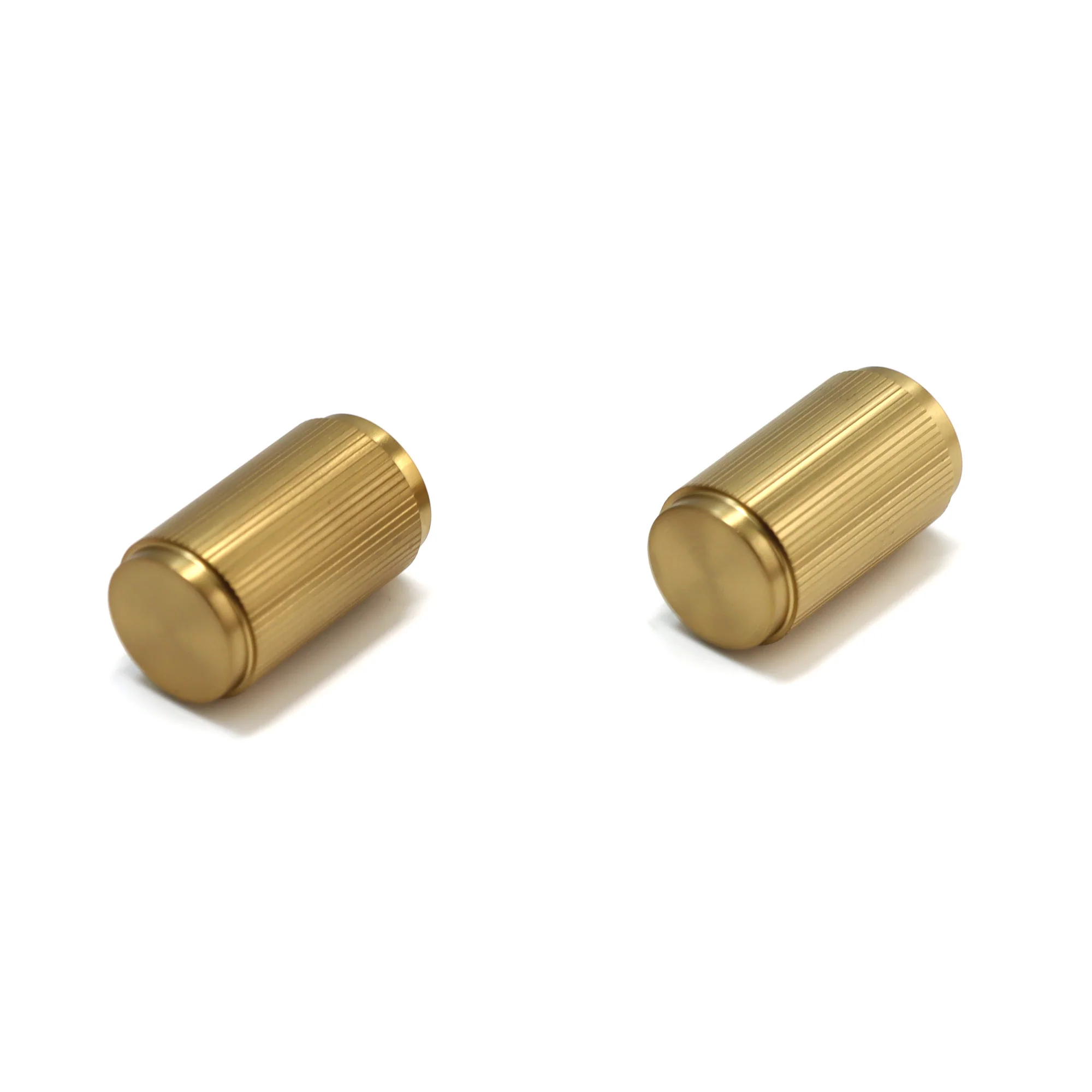 Fluted Large Round Cabinet Door Knob - Satin Gold - Image 4