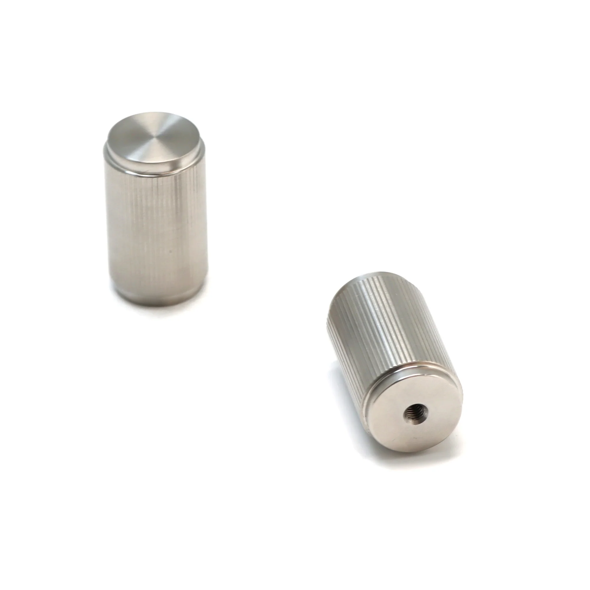 Fluted Large Round Cabinet Door Knob - Satin Stainless Steel - Image 2