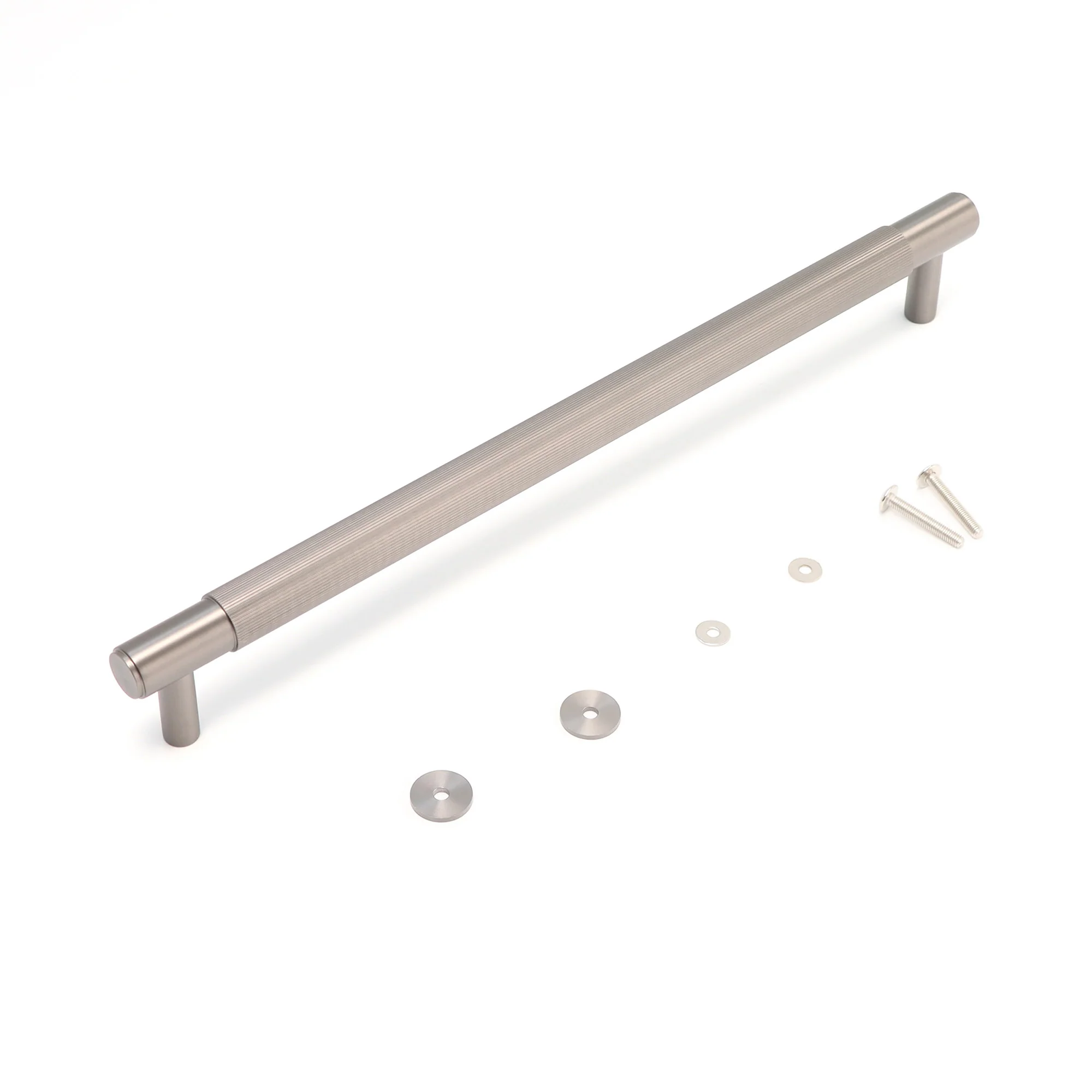 Fluted Large Round T-Bar Pull Handle - Gun Metal - Image 4