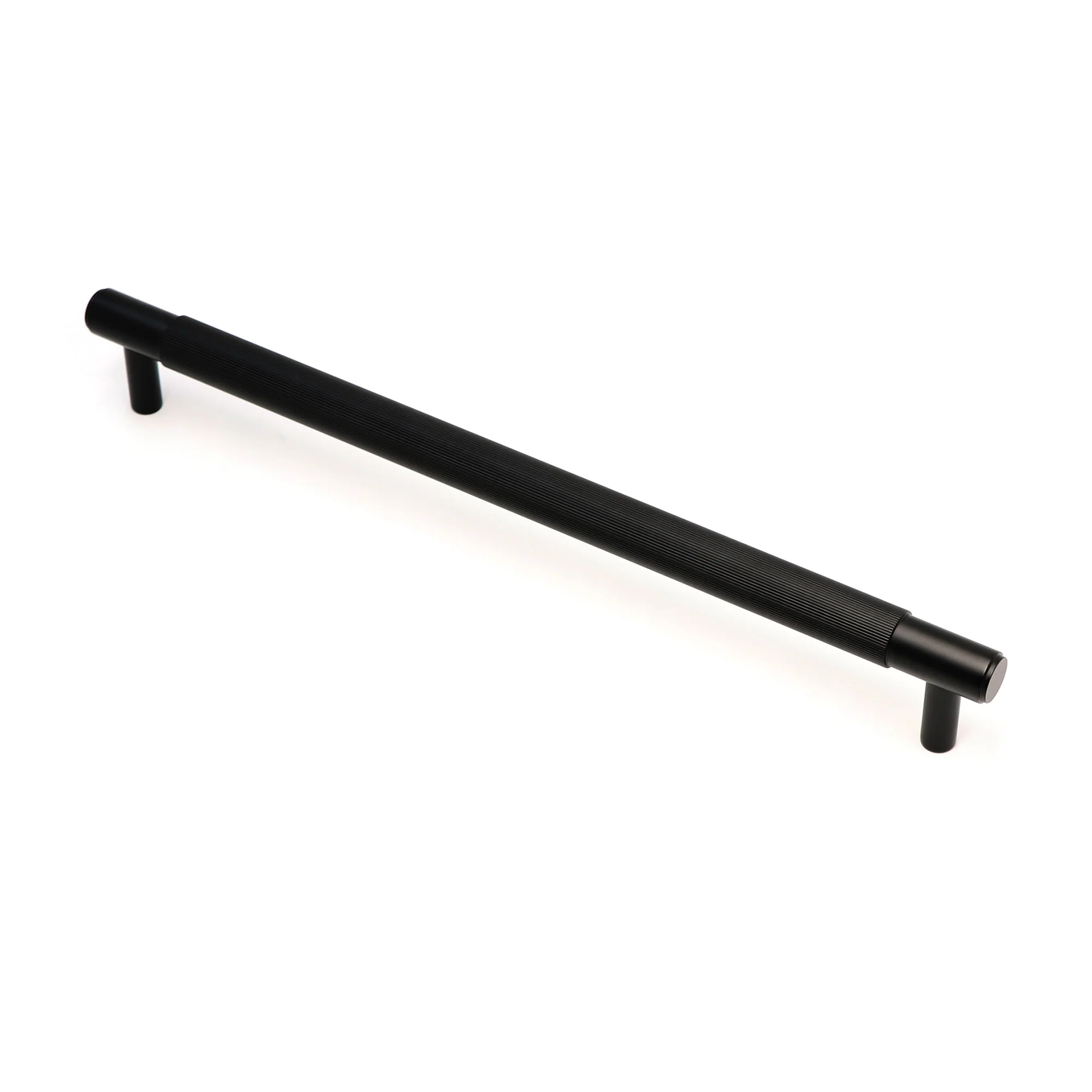 Fluted Large Round T-Bar Pull Handle - Matt Black - Image 3