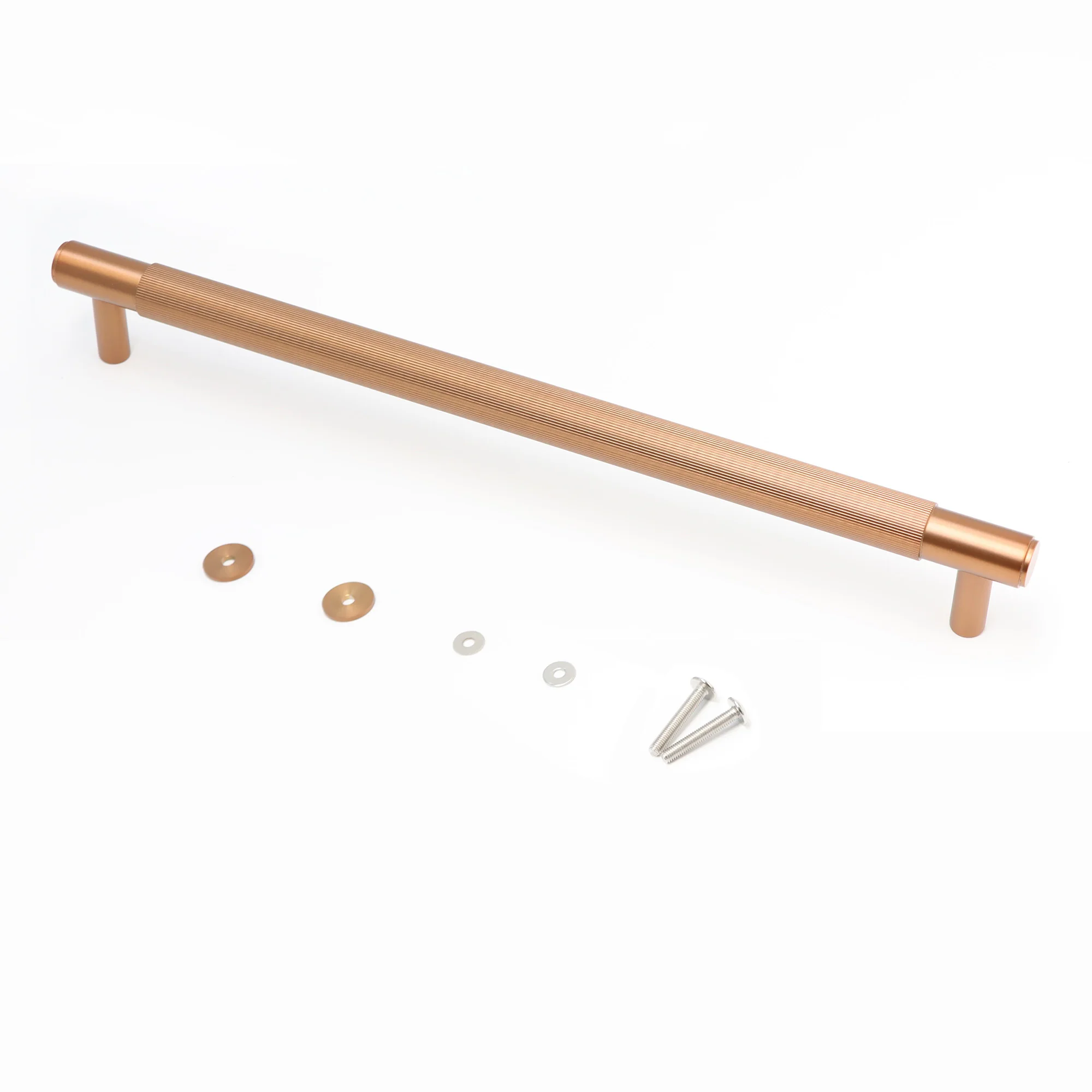 Fluted Large Round T-Bar Pull Handle - Rose Gold - Image 4