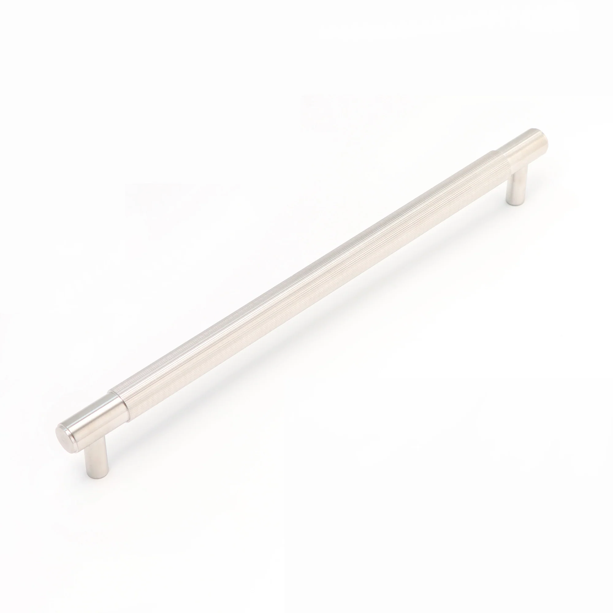 Fluted Large Round T-Bar Pull Handle - Satin Stainless Steel - Image 3