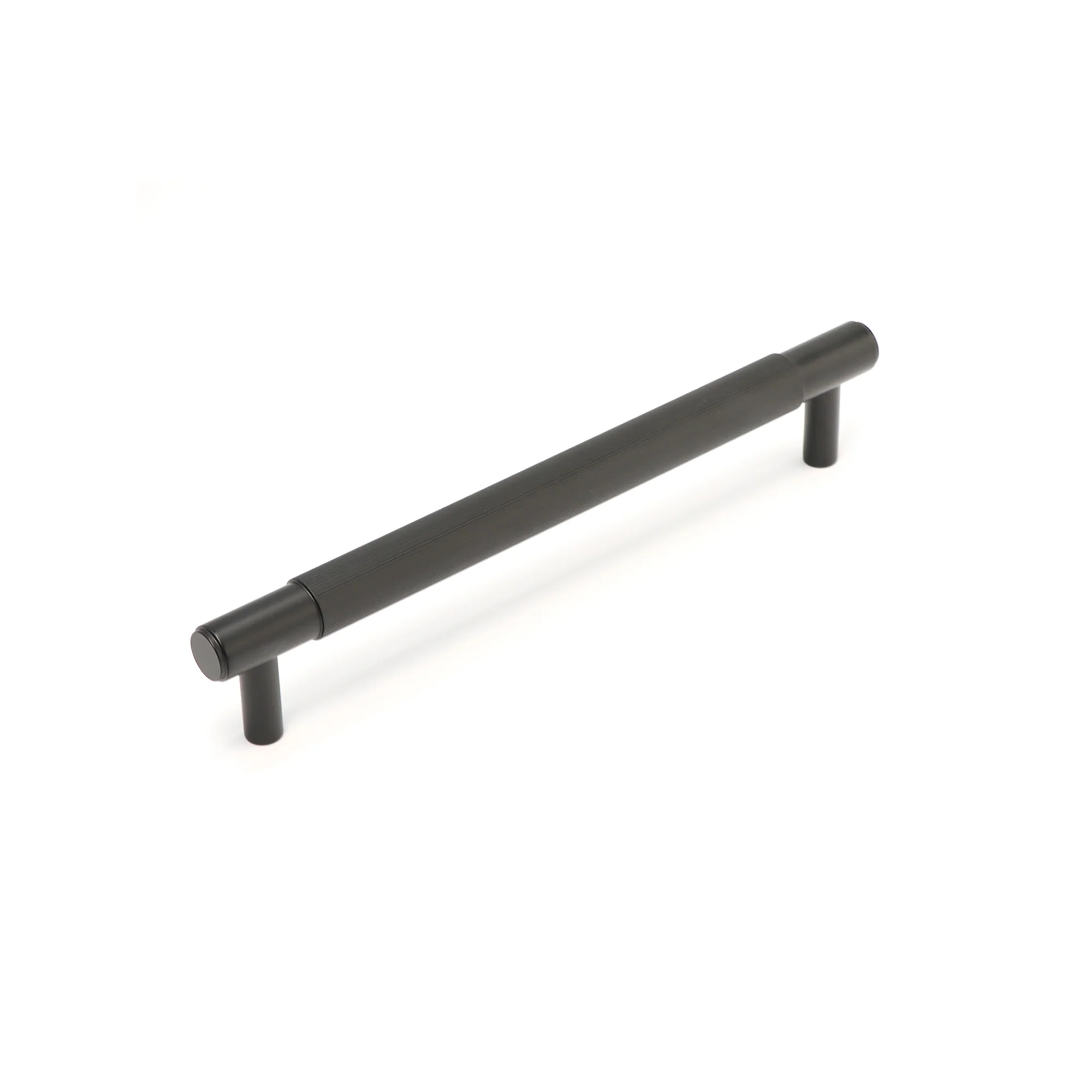 Fluted Medium Round T-Bar Pull Handle - Matt Black - Image 3