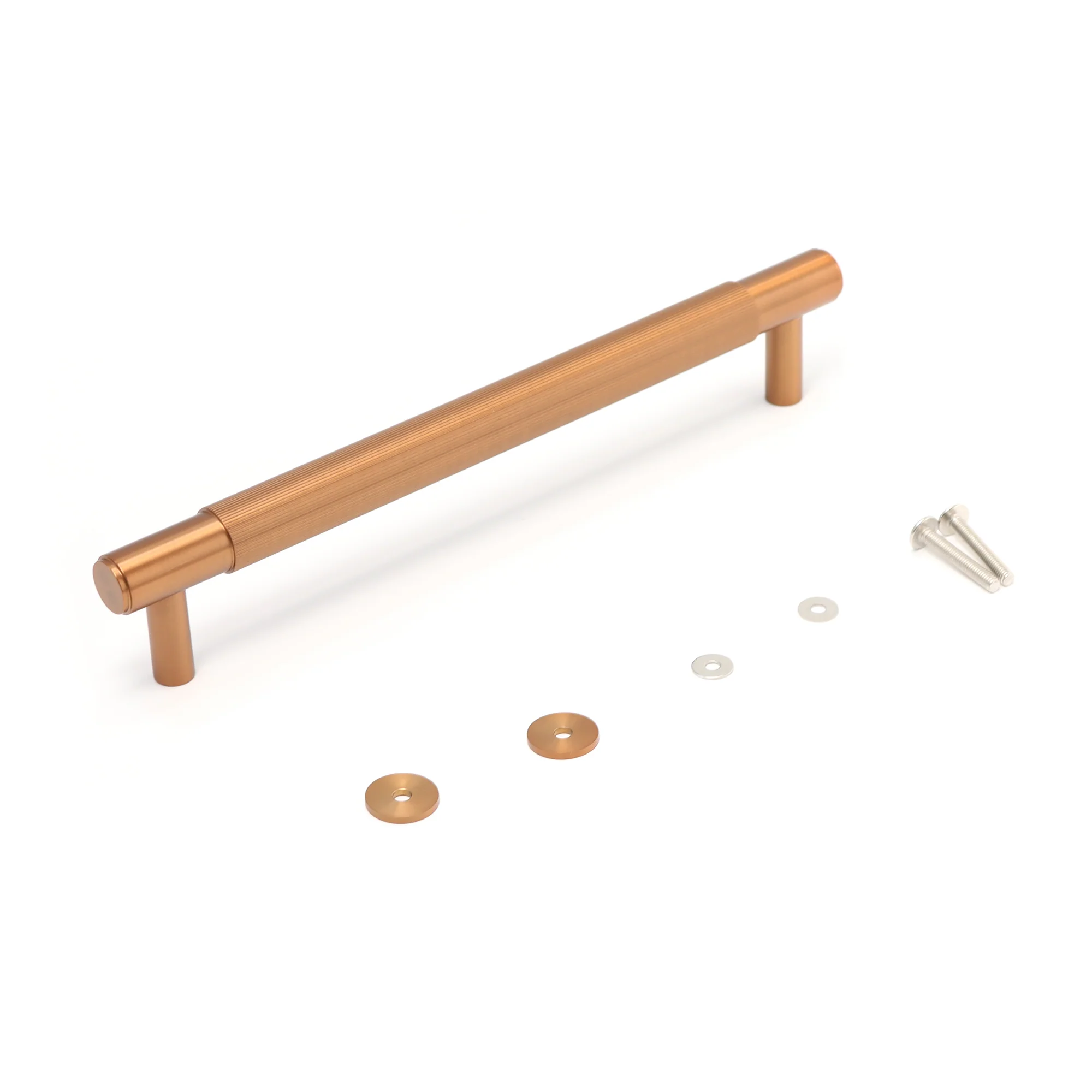 Fluted Medium Round T-Bar Pull Handle - Rose Gold - Image 4