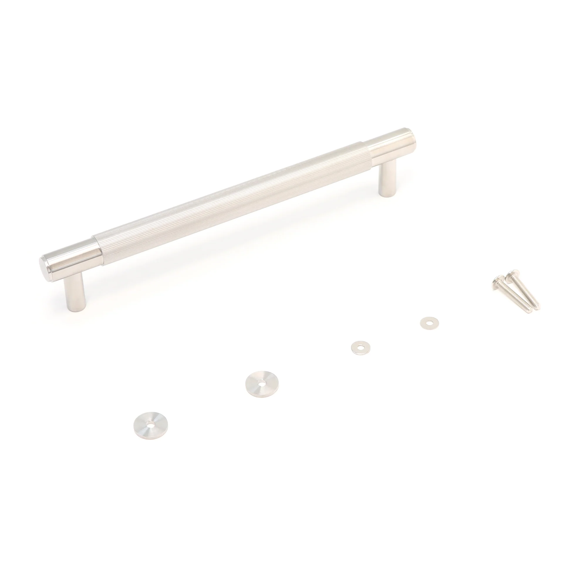 Fluted Medium Round T-Bar Pull Handle - Satin Stainless Steel - Image 4