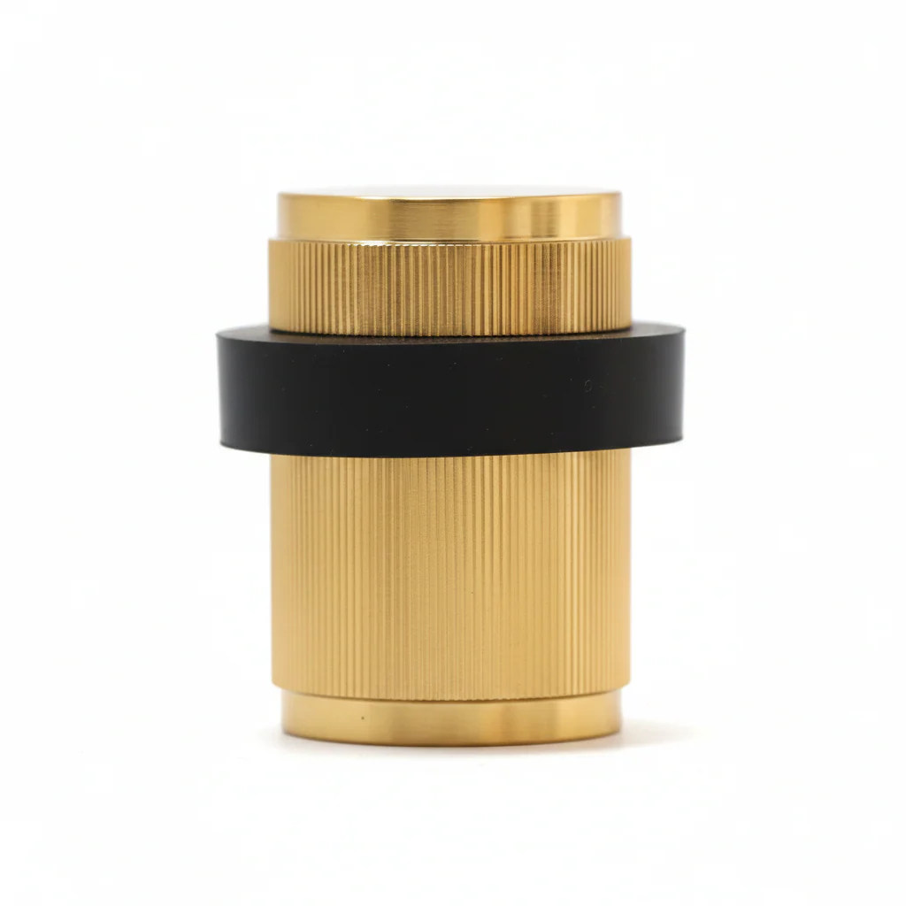 Fluted Round Door Stopper - Satin Gold - Image 2
