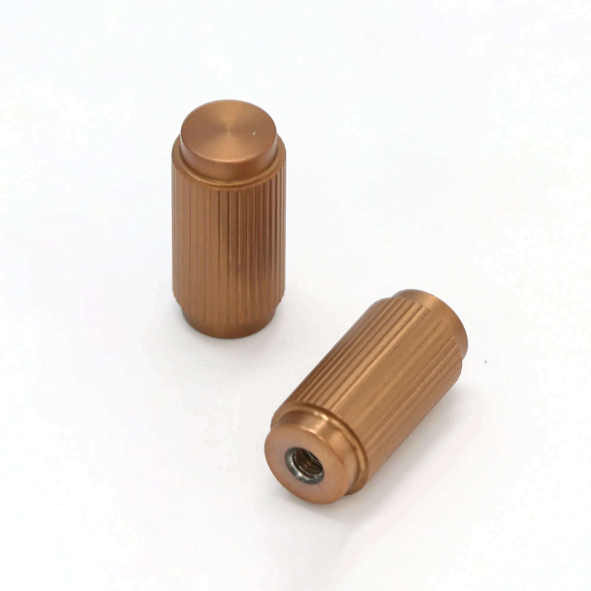 Fluted Small Round Cabinet Door Knob - Rose Gold - Image 2
