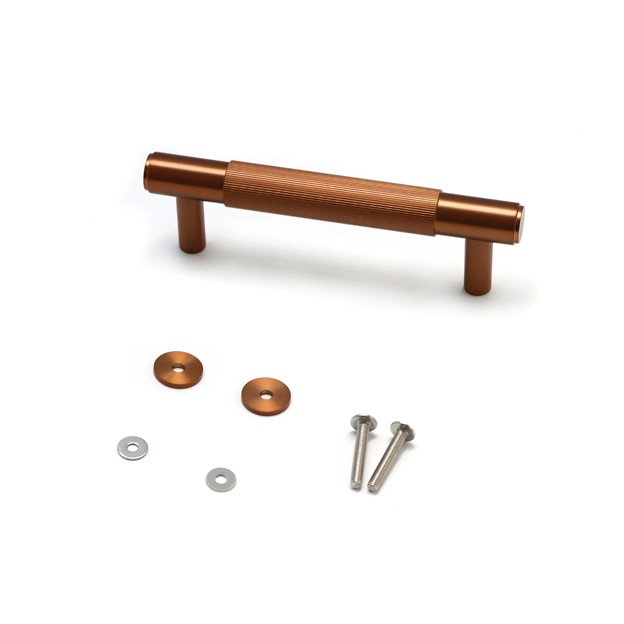 Fluted Small Round T-Bar Pull Handle - Rose Gold - Image 4