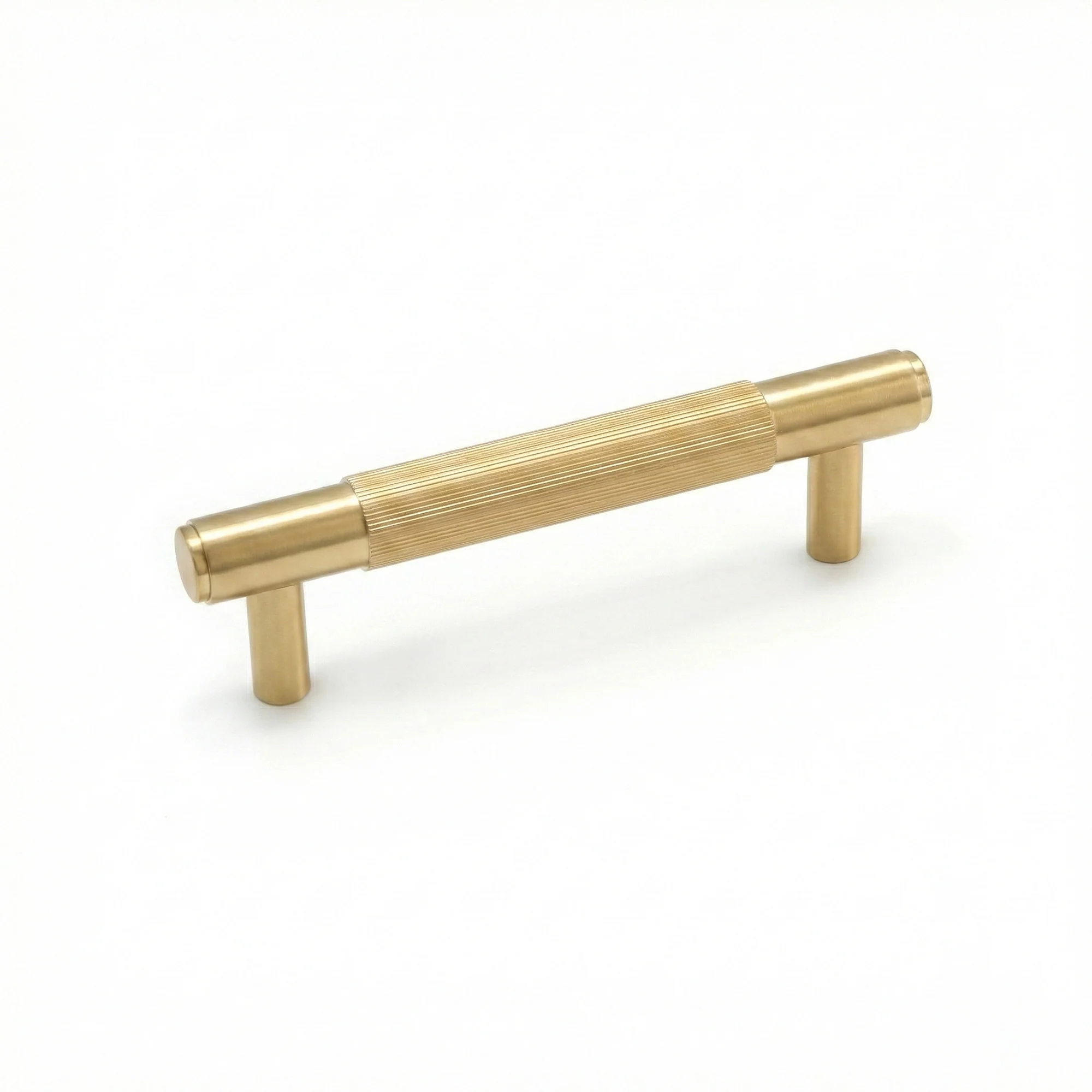 Fluted Small Round T-Bar Pull Handle - Satin Gold - Image 4