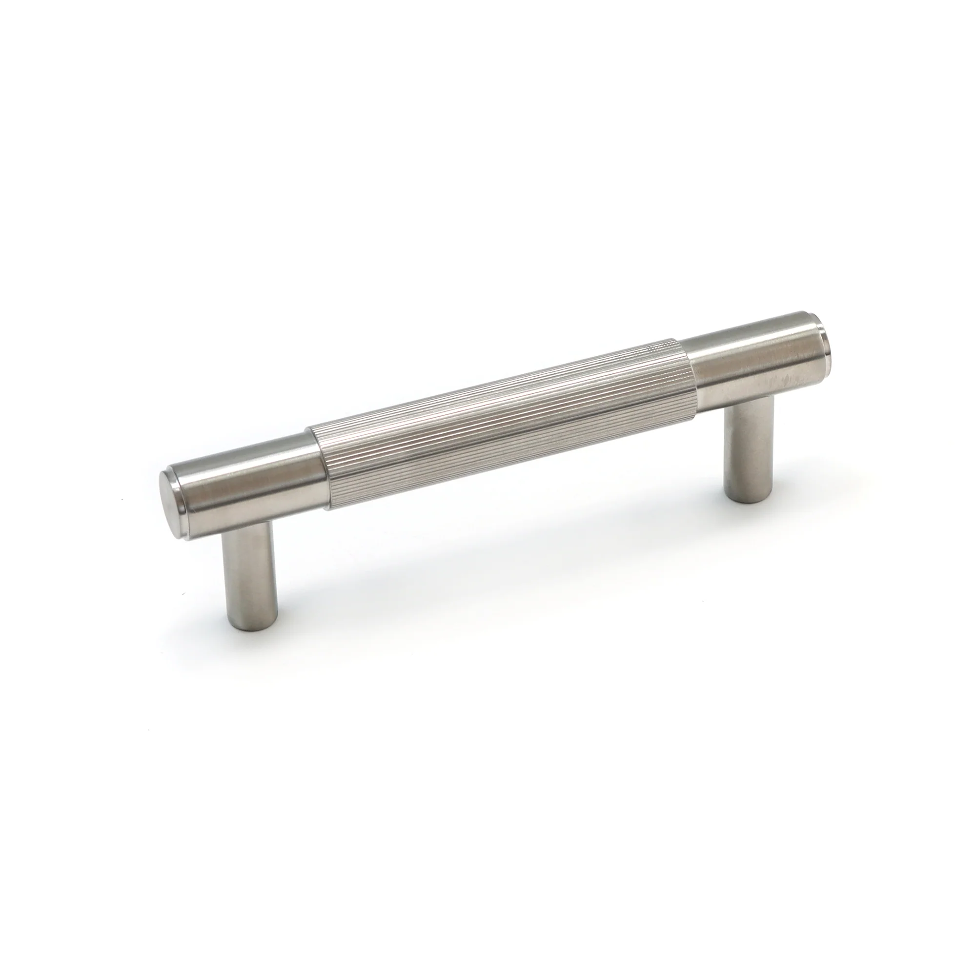 Fluted Small Round T-Bar Pull Handle - Satin Stainless Steel - Image 3