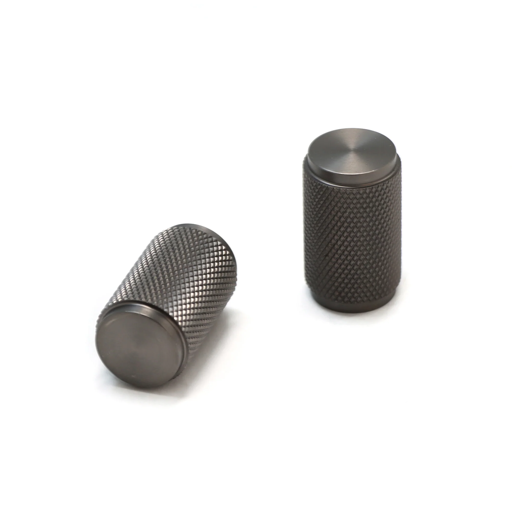 Knurled Large Round Cabinet Door Knob - Gun Metal - Image 3
