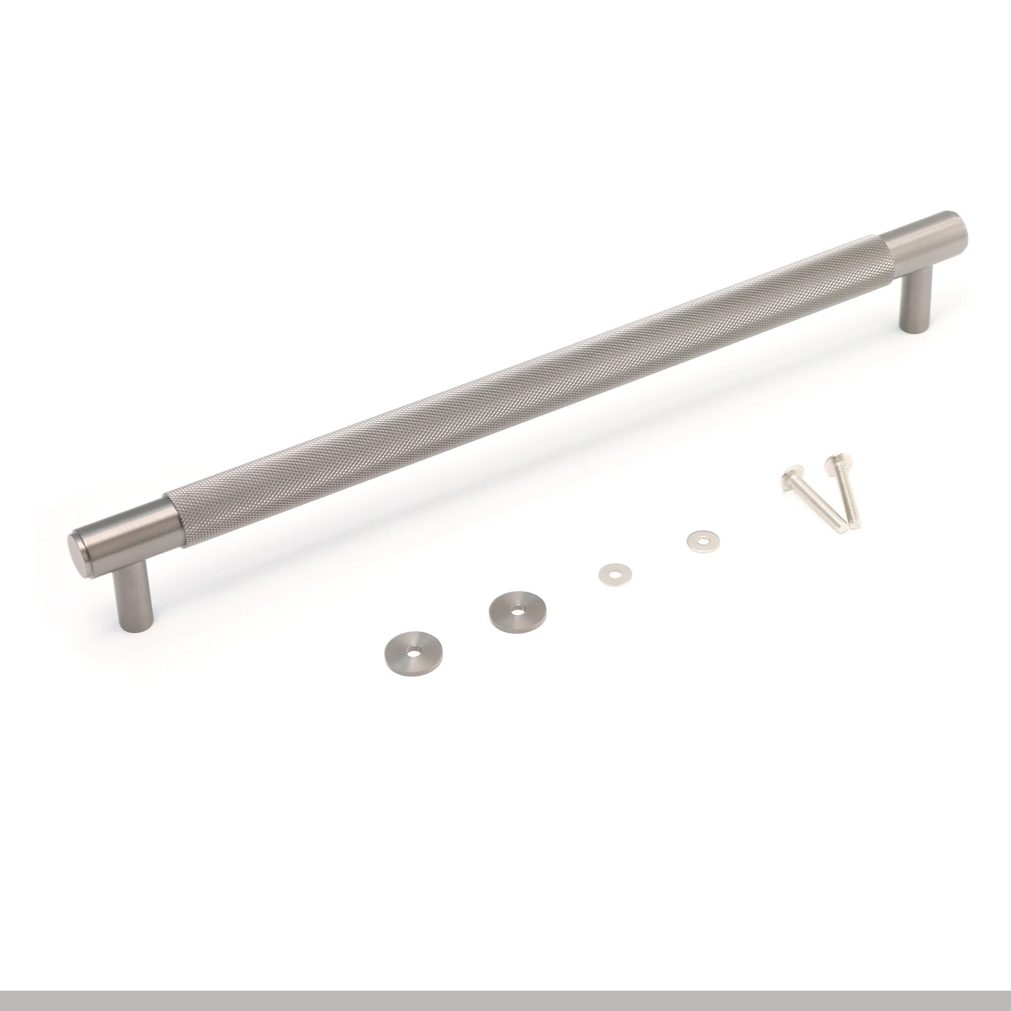 Knurled Large Round T-Bar Pull Handle - Gun Metal - Image 4