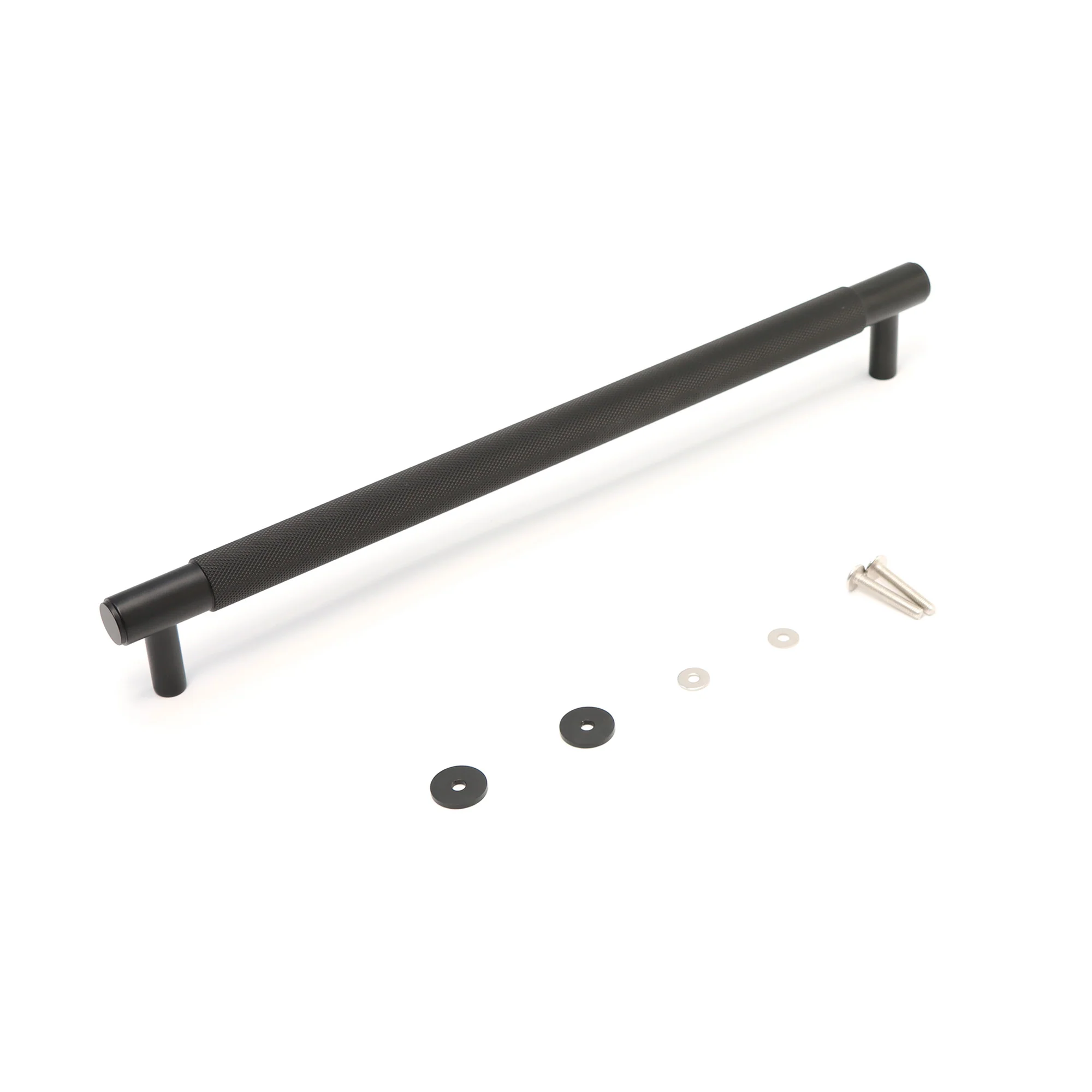 Knurled Large Round T-Bar Pull Handle - Matt Black - Image 5