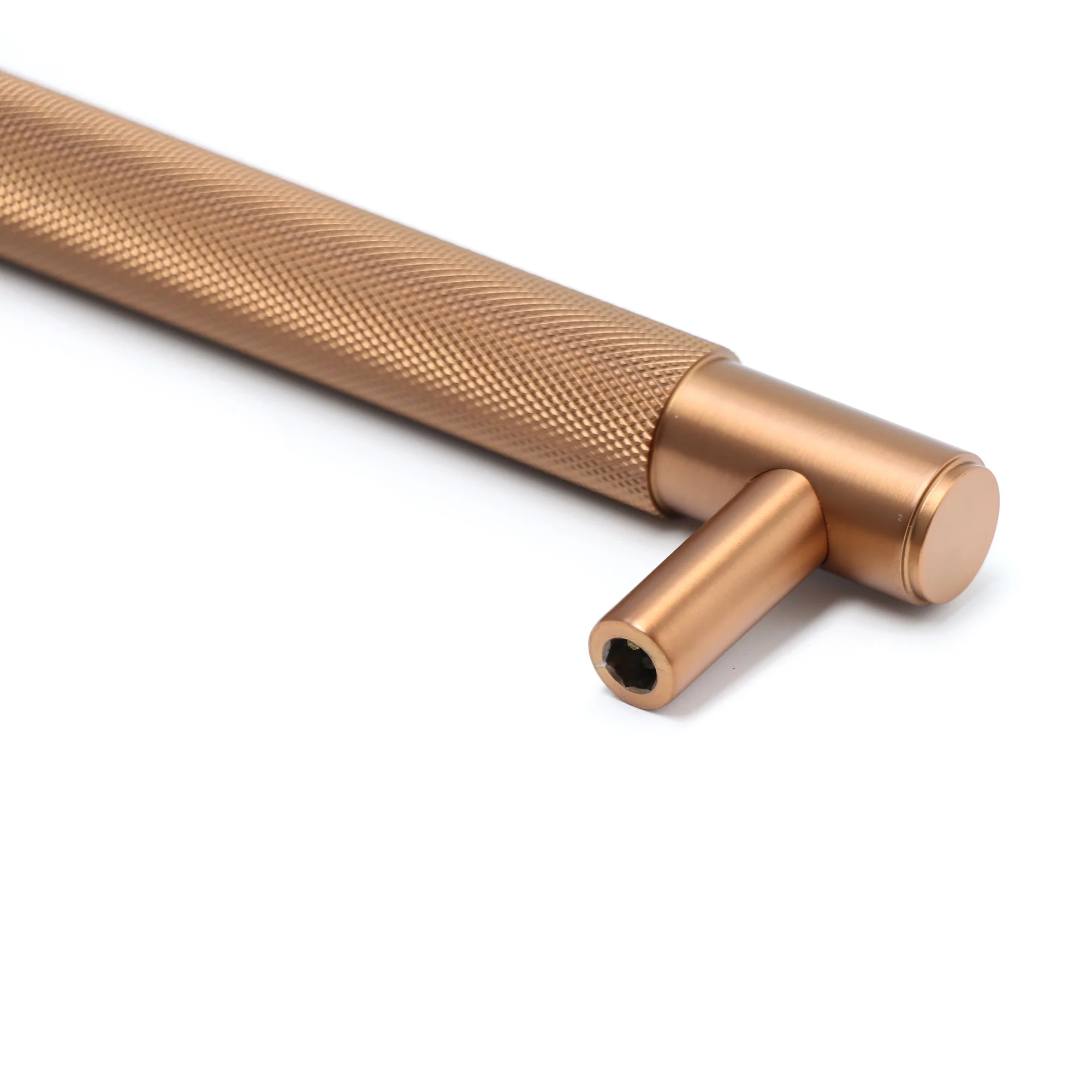 Knurled Large Round T-Bar Pull Handle - Rose Gold - Image 3