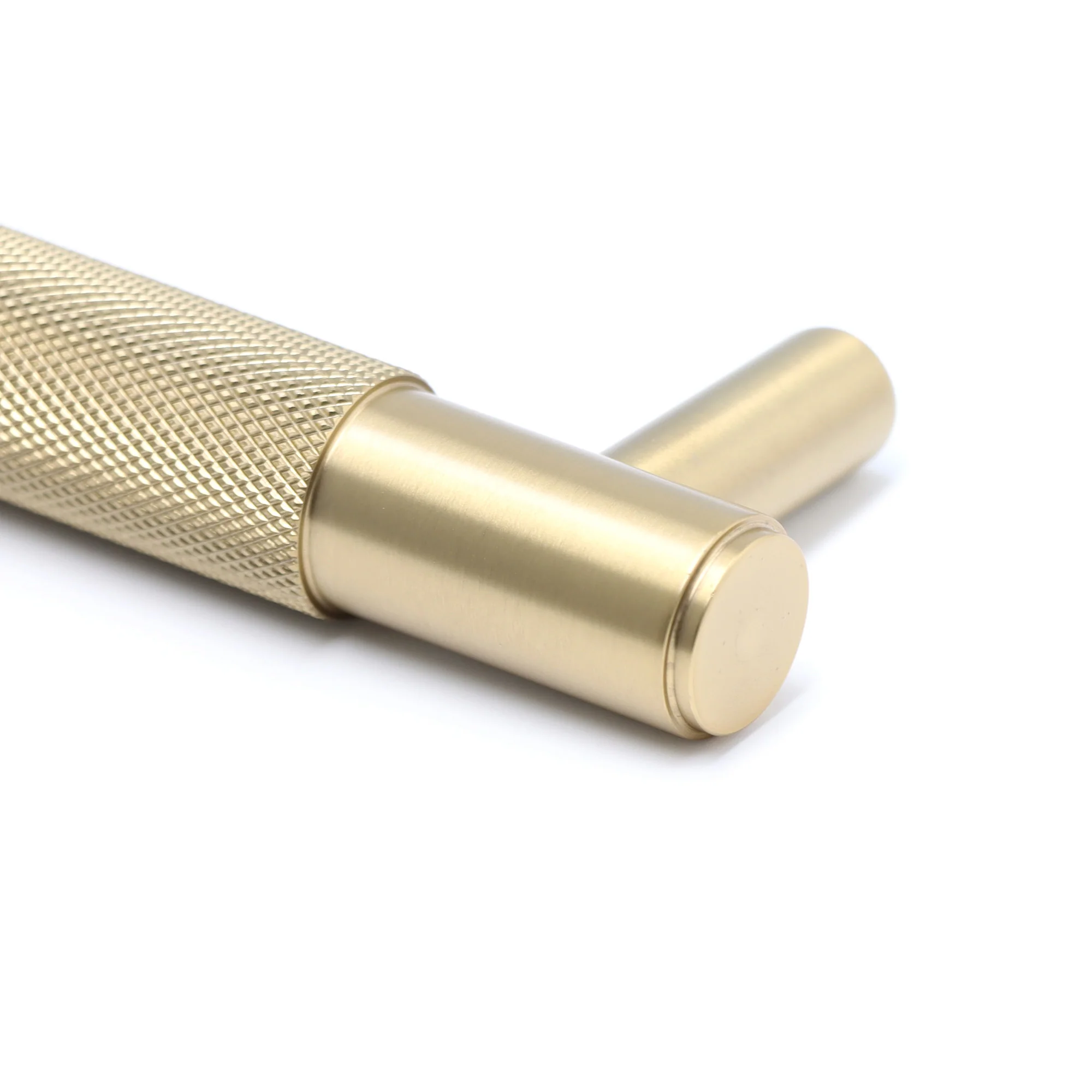 Knurled Large Round T-Bar Pull Handle - Satin Gold - Image 5