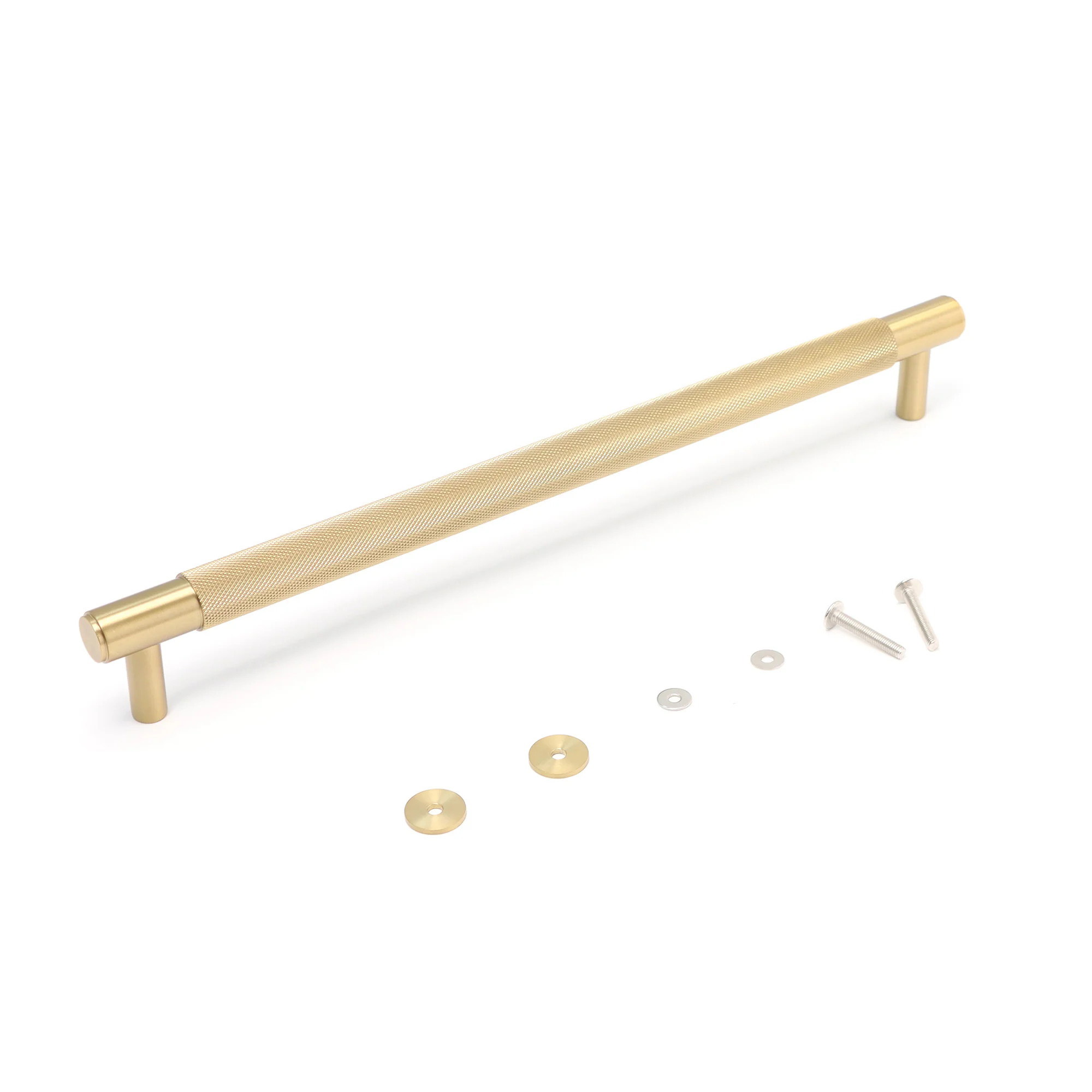 Knurled Large Round T-Bar Pull Handle - Satin Gold - Image 6