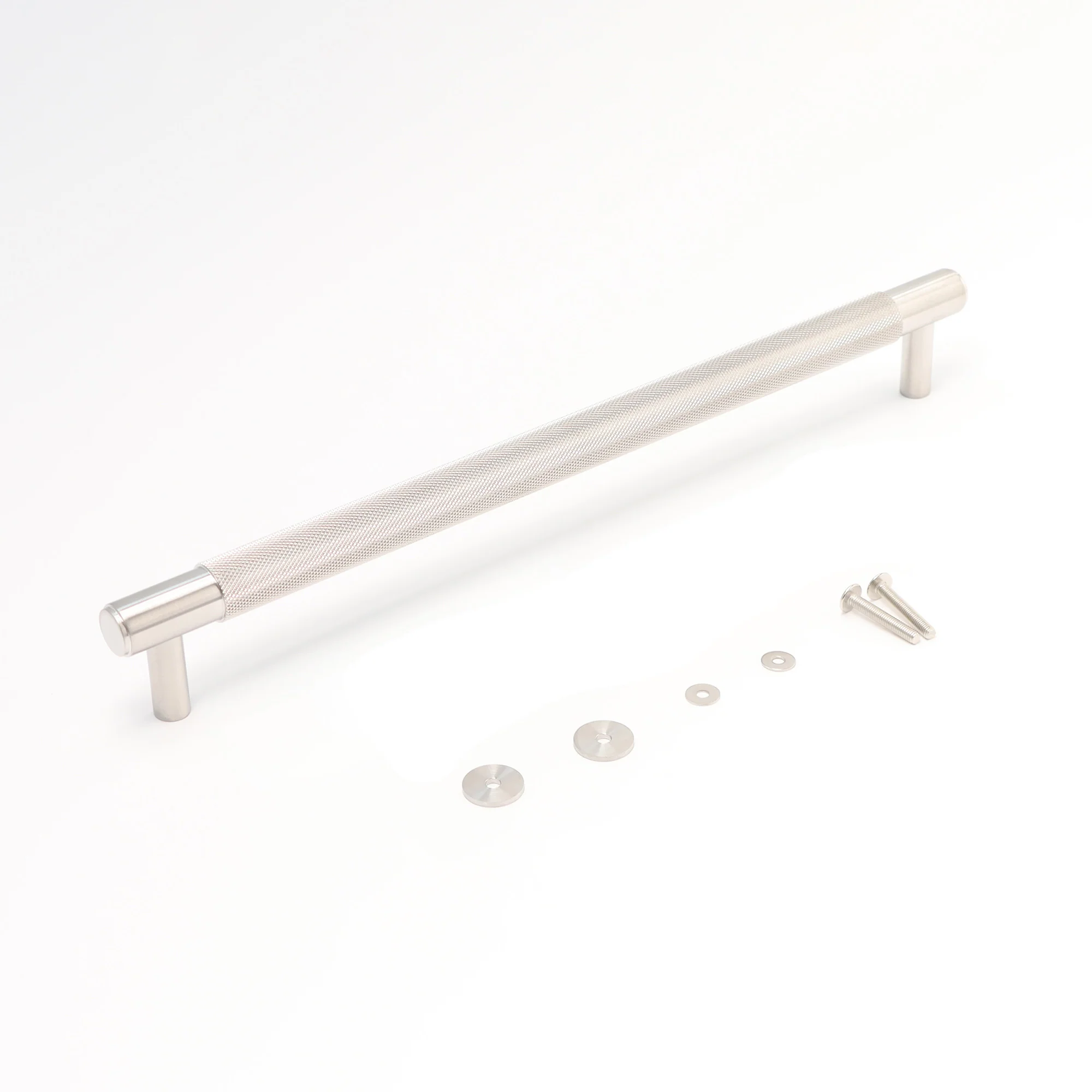 Knurled Large Round T-Bar Pull Handle - Satin Stainless Steel - Image 5