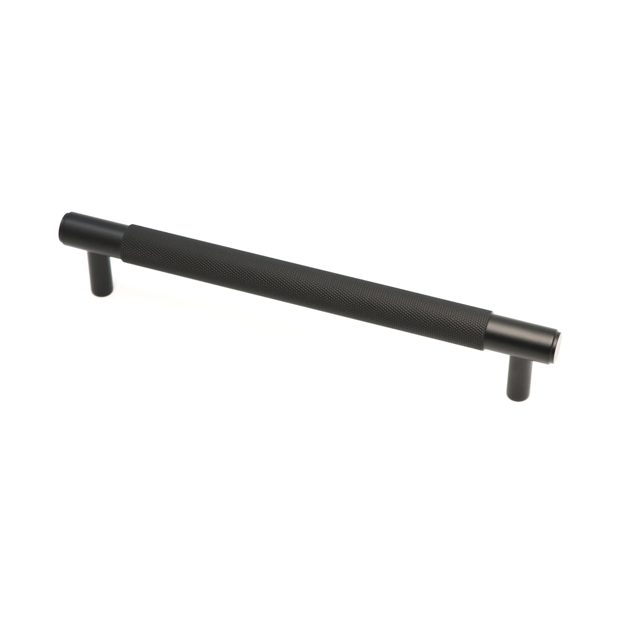Knurled Medium Round T-Bar Pull Handle - Matt Black - Image 3