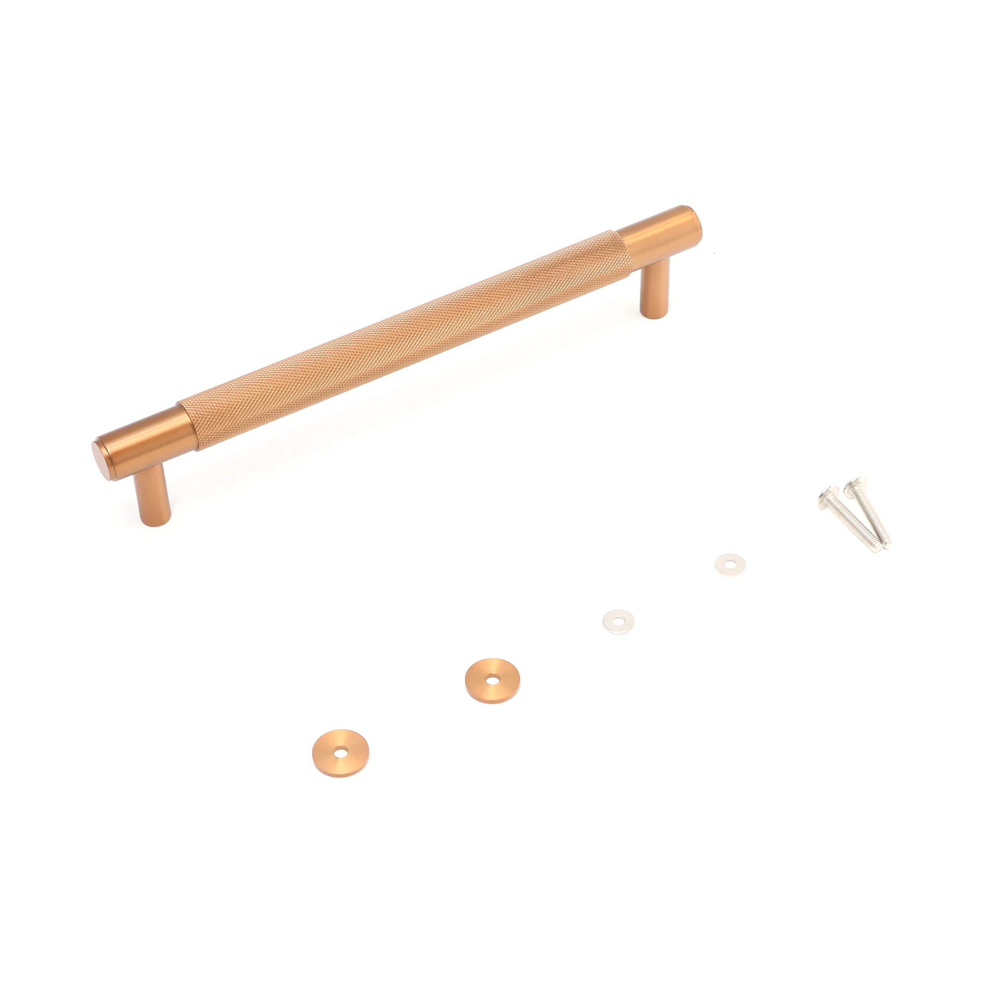 Knurled Medium Round T-Bar Pull Handle - Rose Gold - Image 4