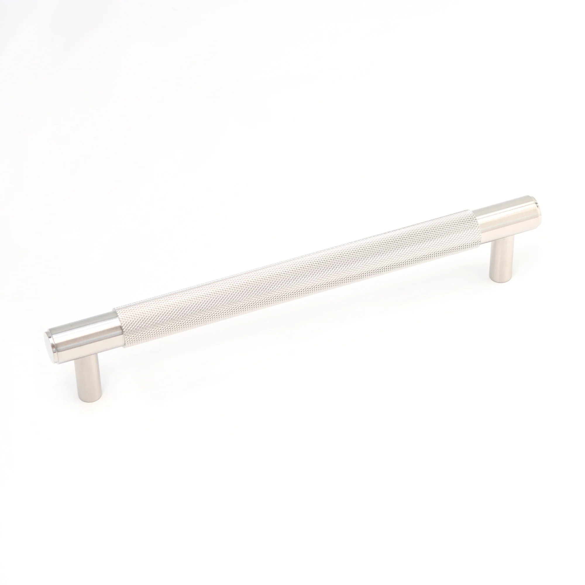 Knurled Medium Round T-Bar Pull Handle - Satin Stainless Steel - Image 3