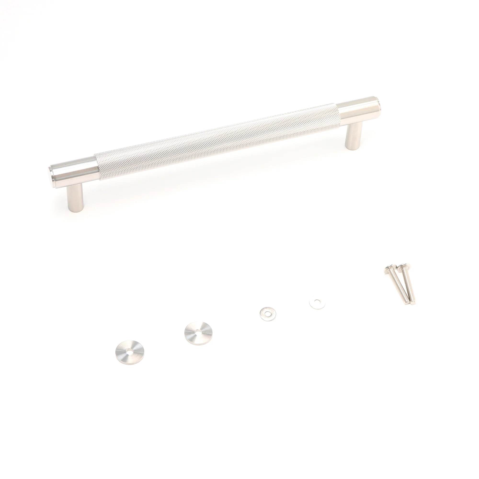 Knurled Medium Round T-Bar Pull Handle - Satin Stainless Steel - Image 4