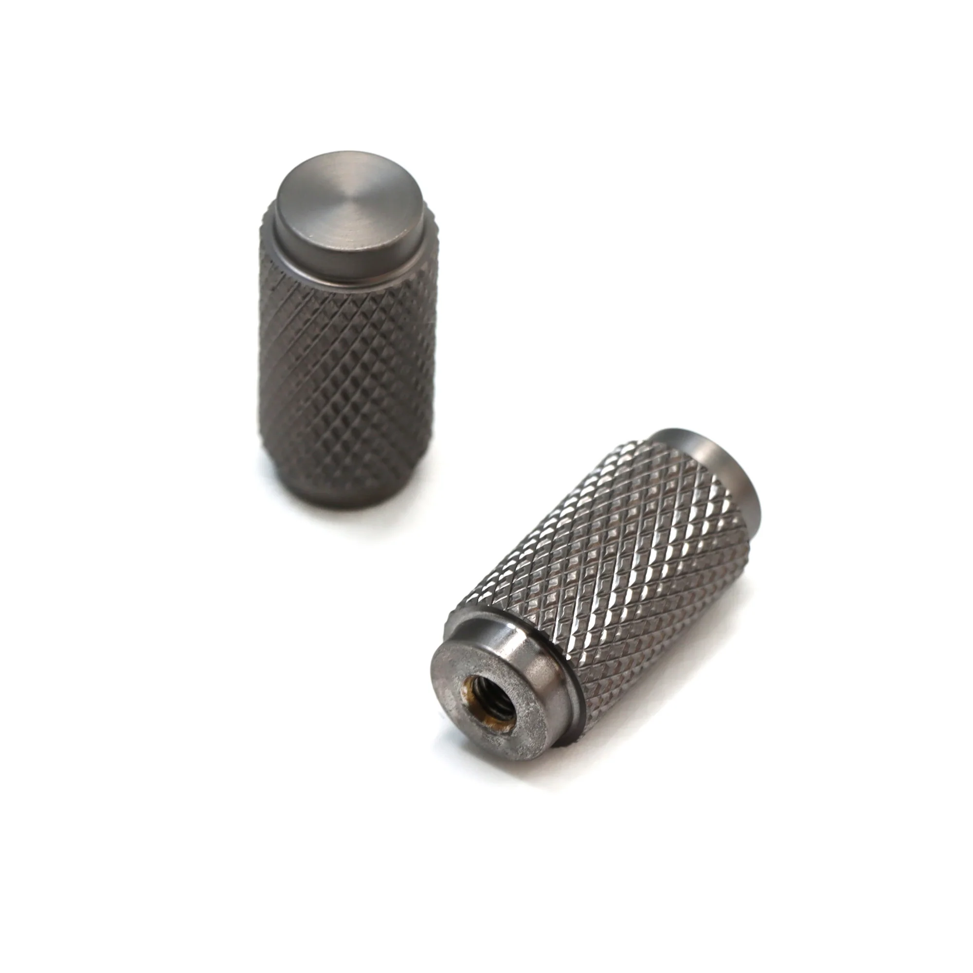 Knurled Small Round Cabinet Door Knob - Gun Metal - Image 2