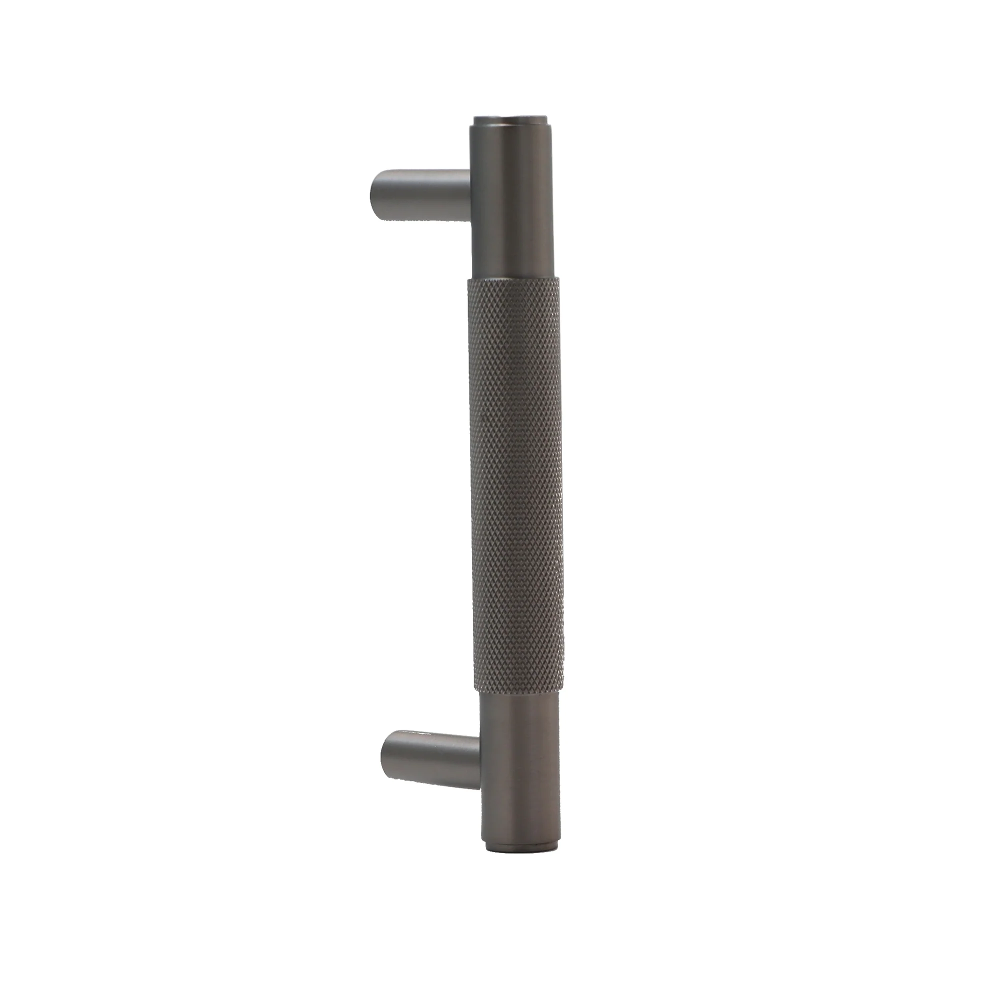 Knurled Small Round T-Bar Pull Handle - Gun Metal