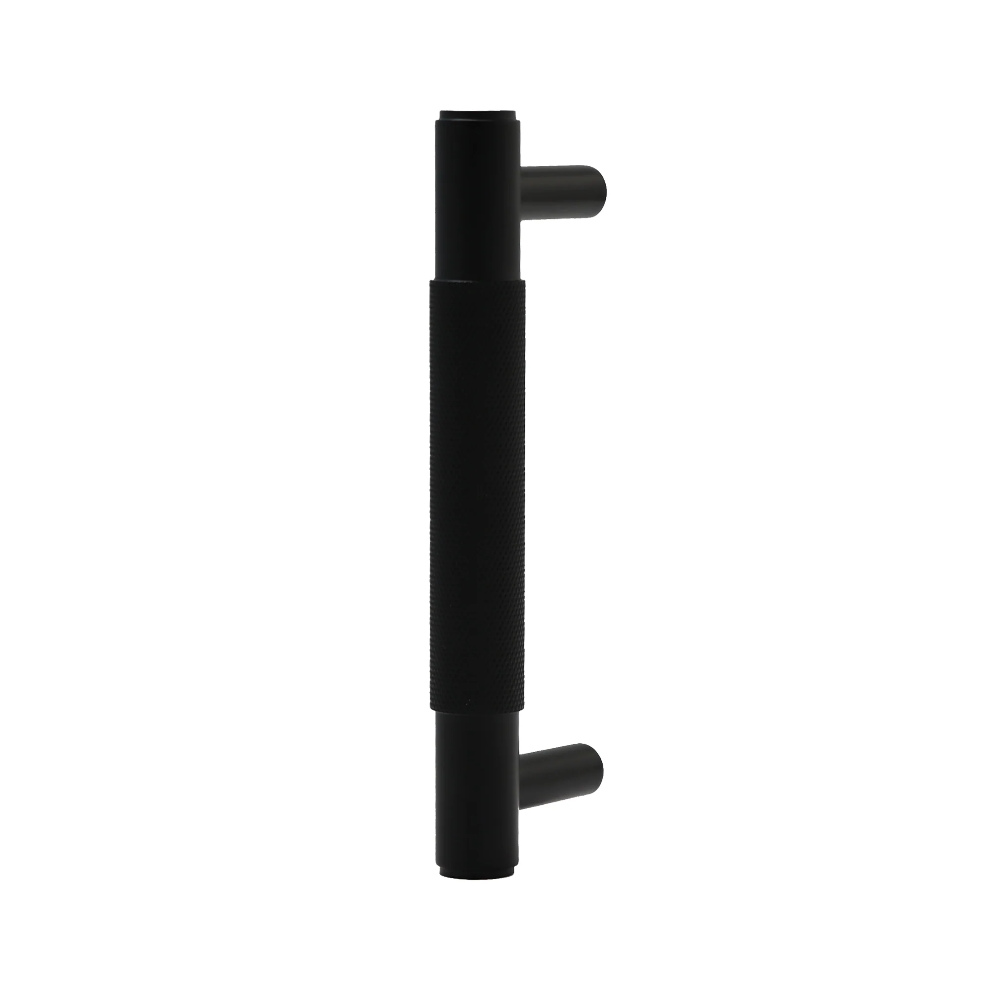 Knurled Small Round T-Bar Pull Handle - Matt Black - Image 4