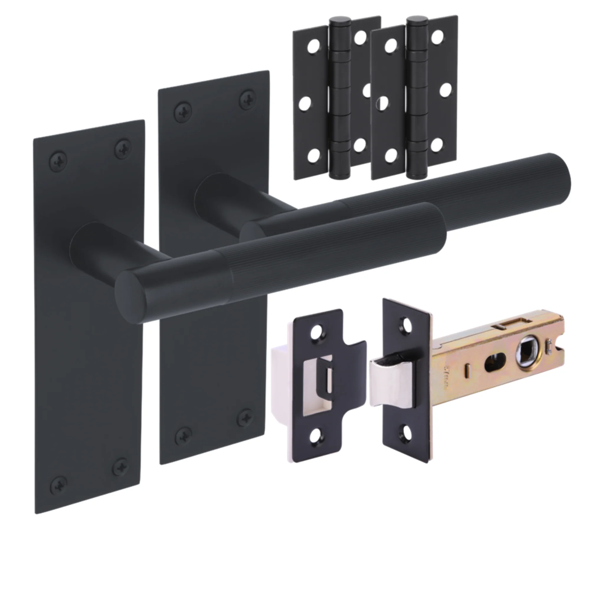 Levada Linear Lever on Backplate Handle Set - Black Matt