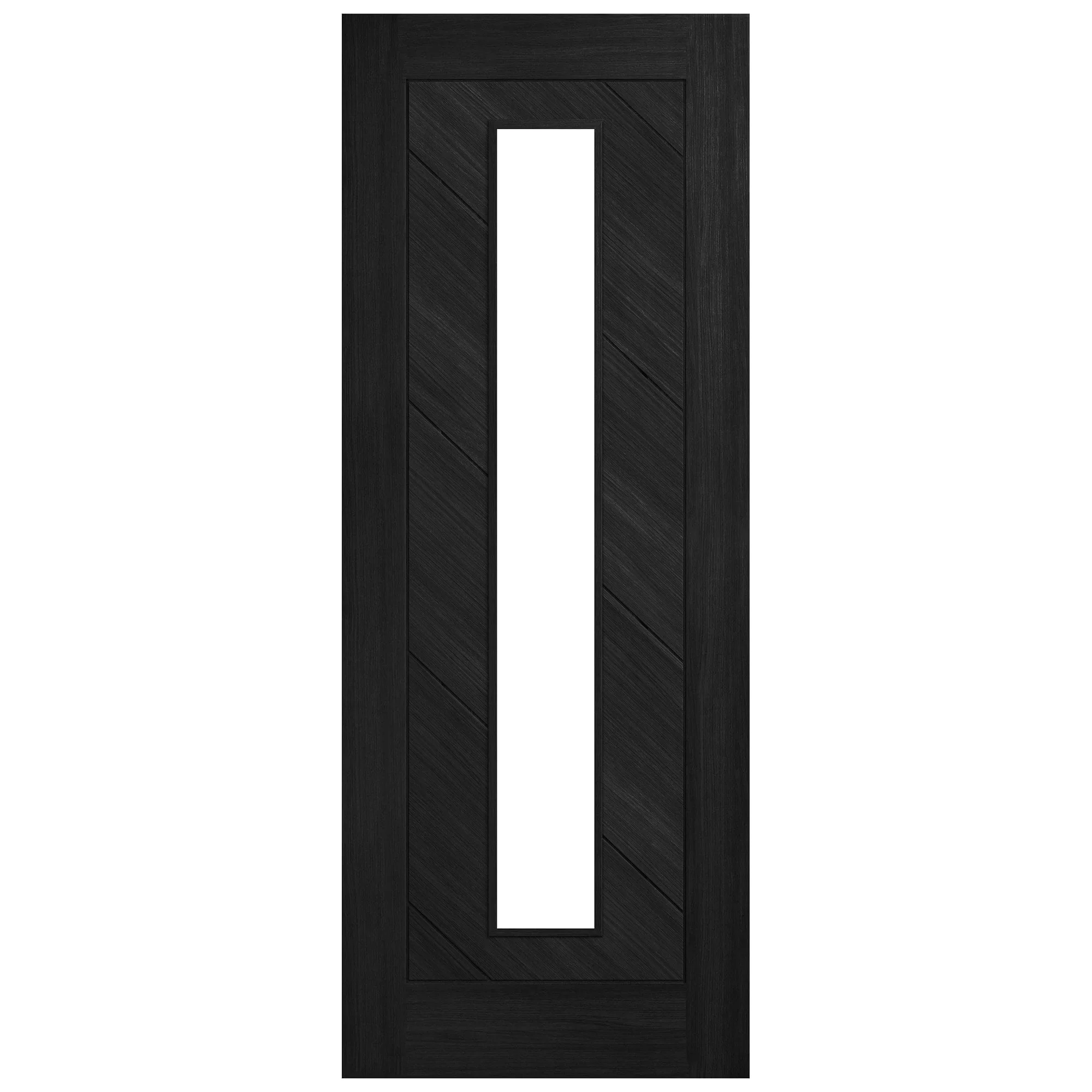 Black Internal Fully Finished Endure Laminate Stockholm Clear Glass Door - Image 3
