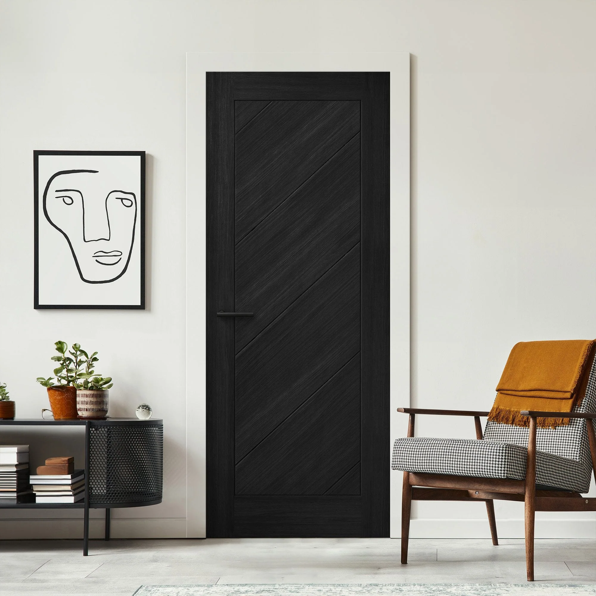 Black Internal Fully Finished Endure Laminate Stockholm Door