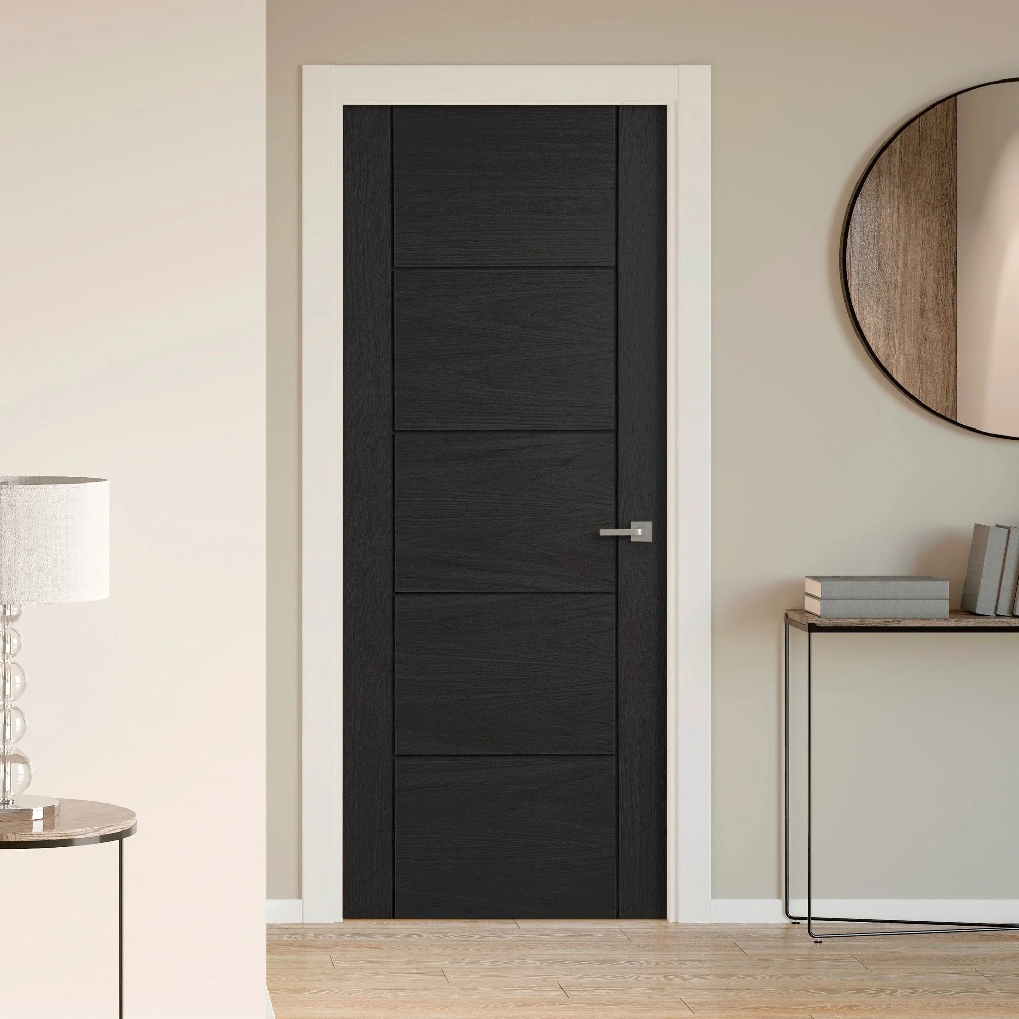 Black Internal Fully Finished Oak Parma Made-to-Measure Door