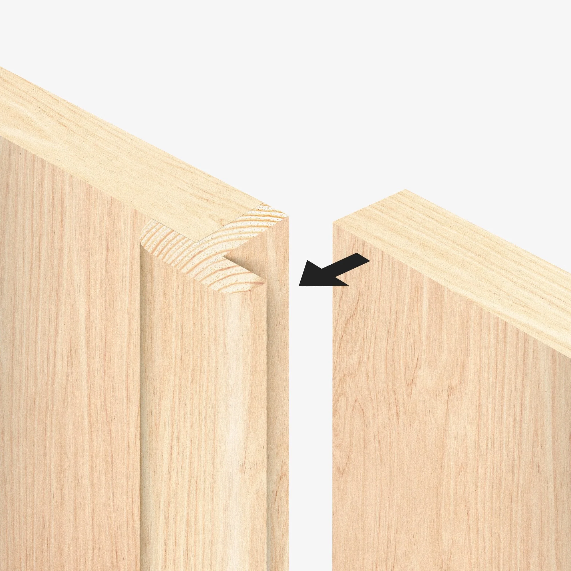 Internal Clear Pine Unfinished Malton 4 Panel Pair Door - Image 2