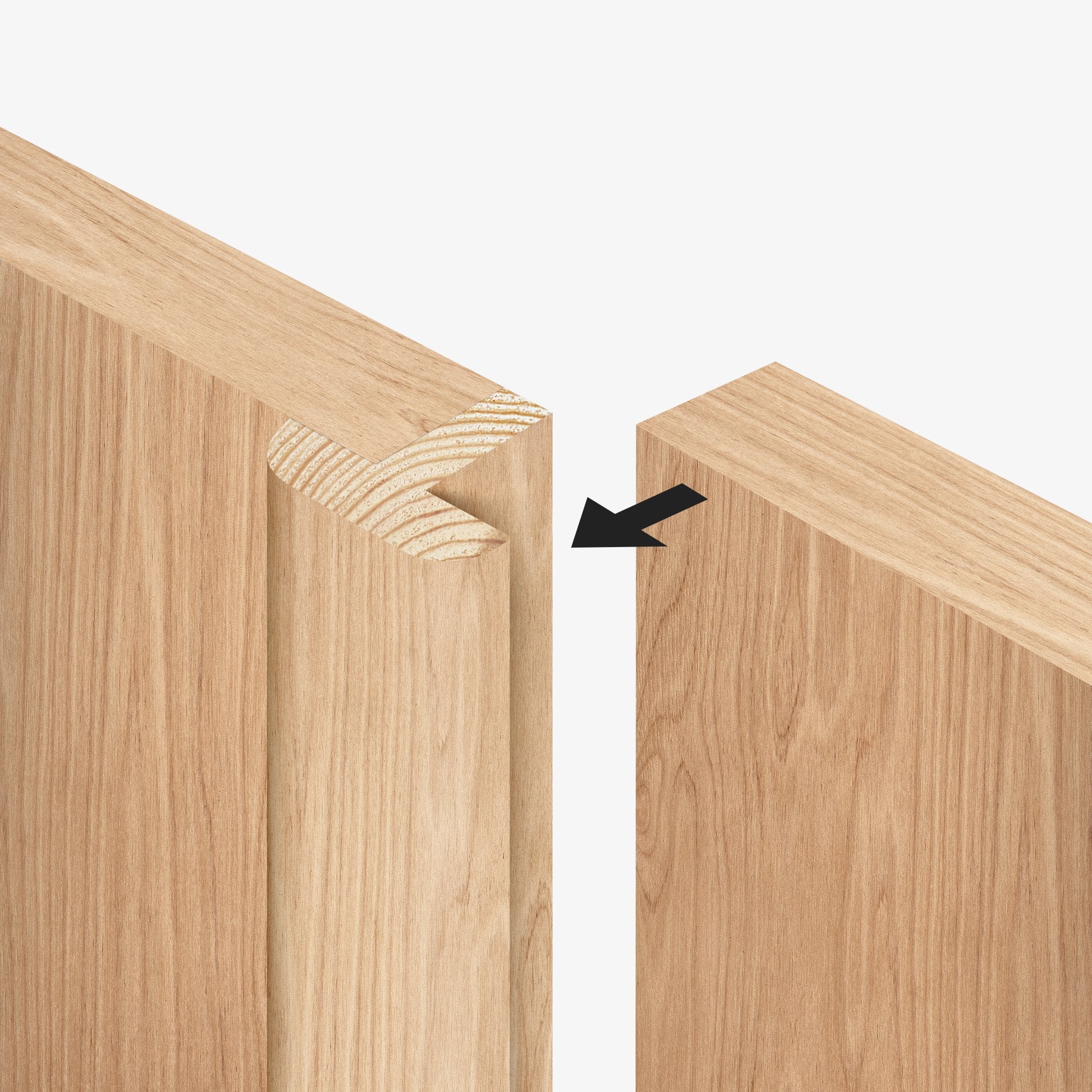 Internal Oak Unfinished Shaker 4 Panel Pair Door (121386) - Image 2