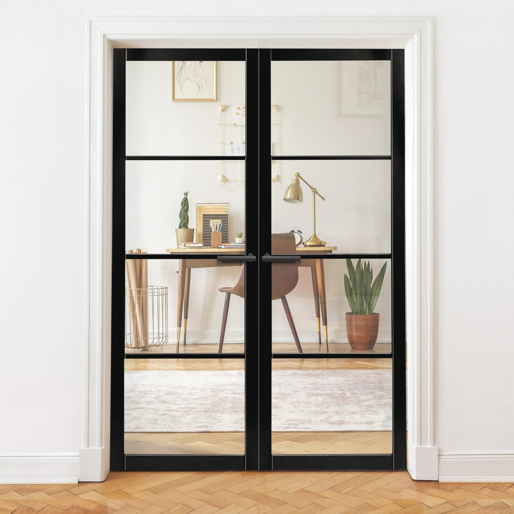 Internal Primed Industrial 2.0 Lifestyle 4 Light Clear Glass French Door