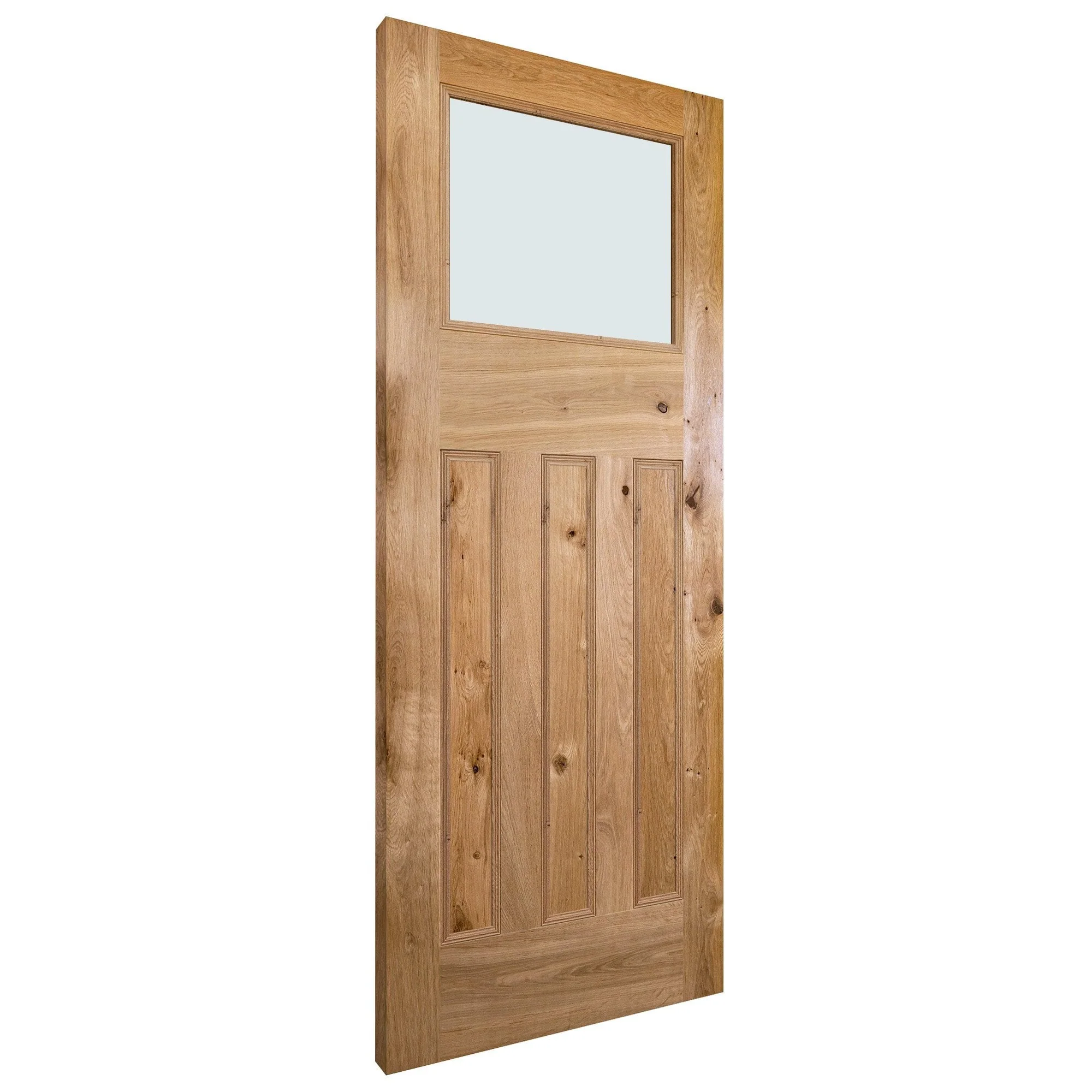 Internal Rustic Oak Fully Finished 1930's DX Obscure Glass Door - Image 2