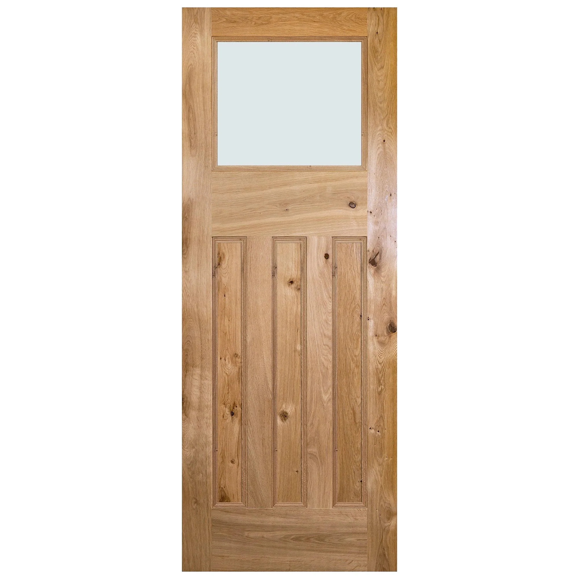 Internal Rustic Oak Fully Finished 1930's DX Obscure Glass Door - Image 3
