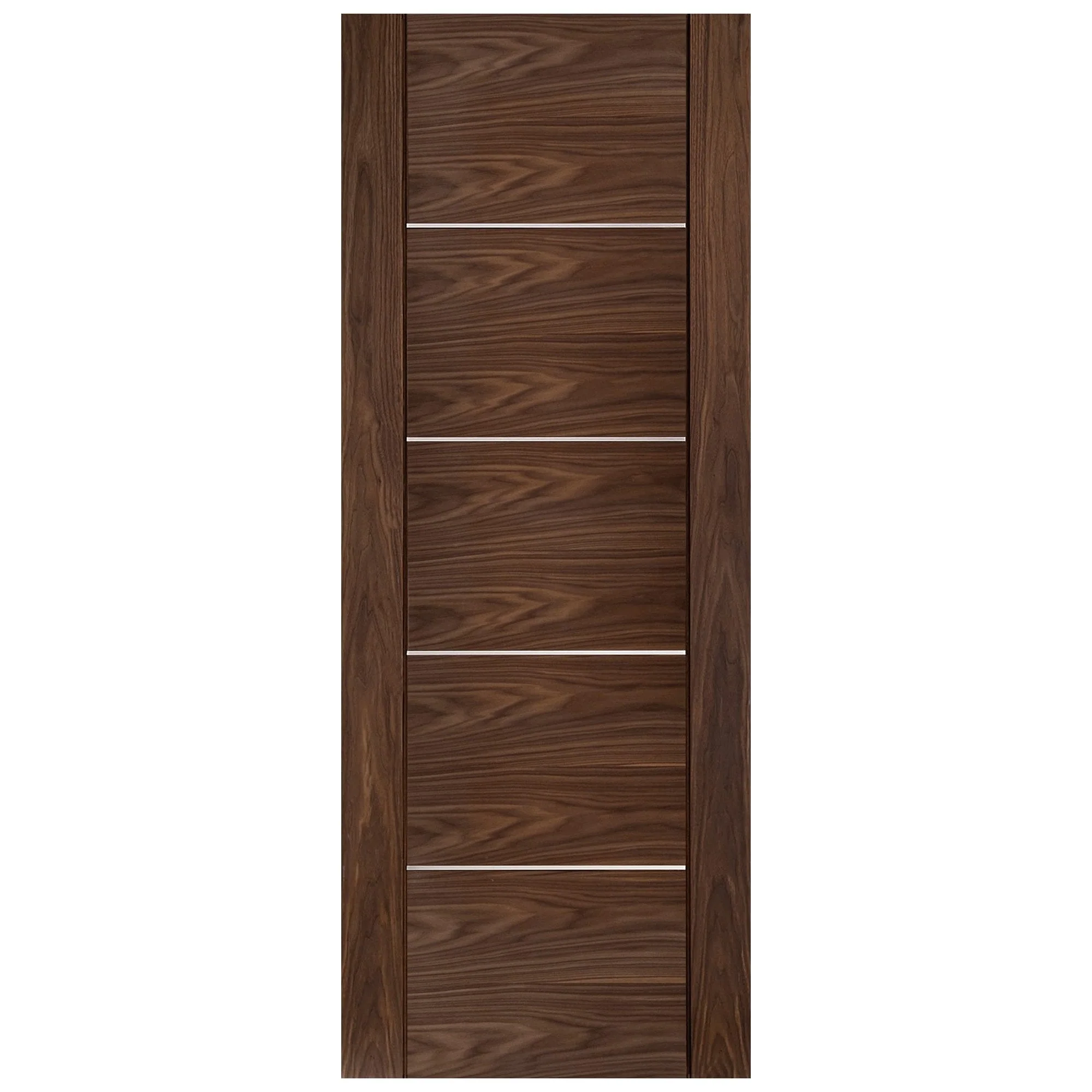Internal Walnut Fully Finished Venice 5 Panel Door - Image 3