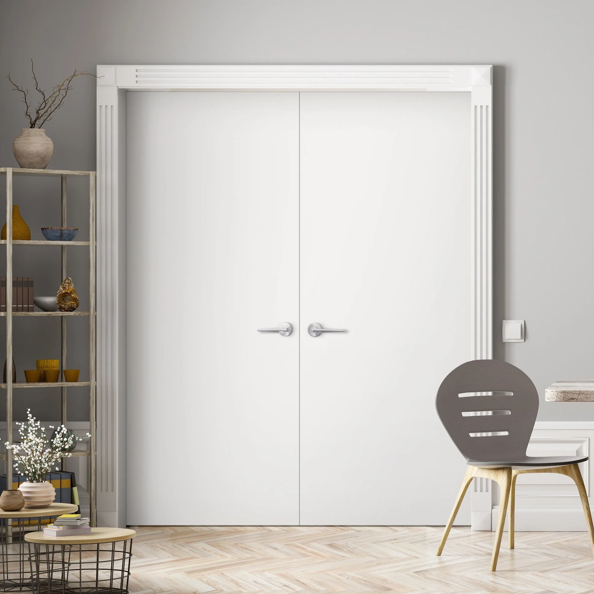 Internal White Primed Lifestyle Flush Double Door (121452)