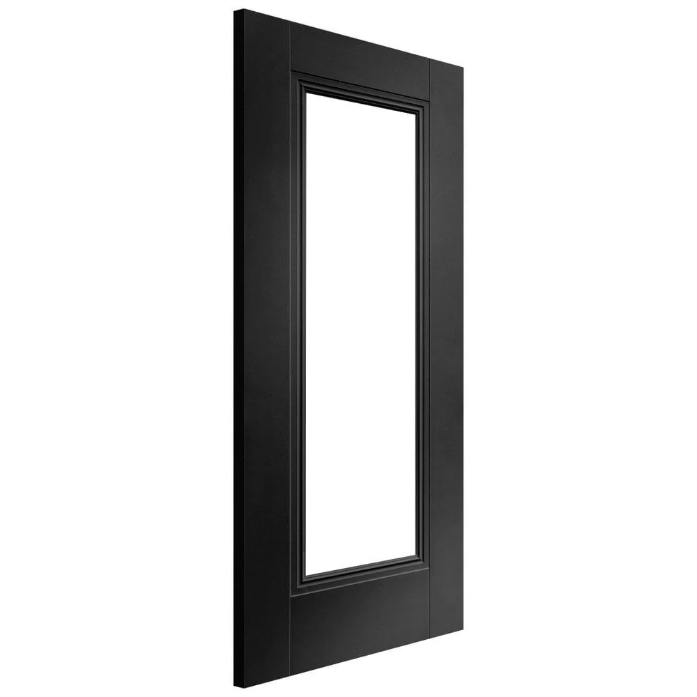 Jet Black Internal Fully Finished 1 Light Clear Glass Elegance Lancaster Door - Image 2